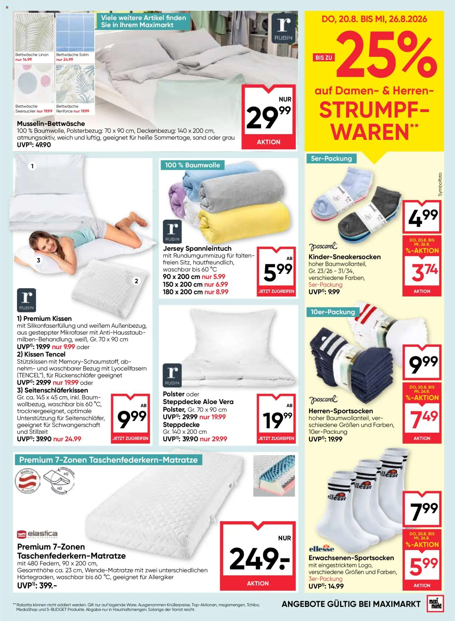 Maximarkt Flugblatt gültig ab 20.08.2026 | Seite: 17 | Produkte: Kissen