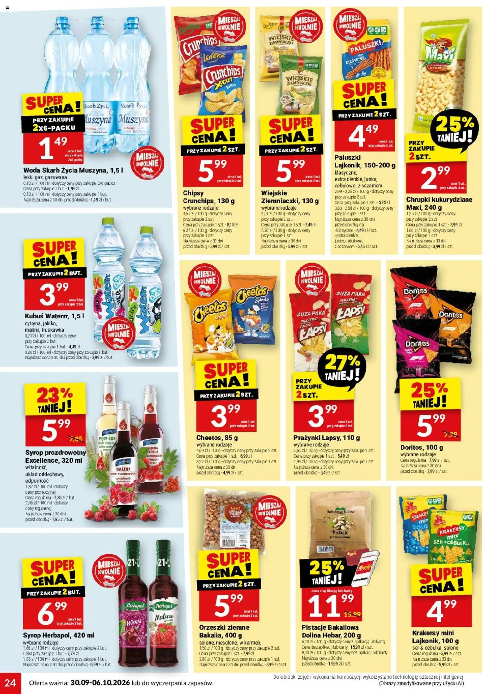 Twój Market gazetka od 30.09.2026 | Strona: 24 | Produkty: Chipsy, Syrop prozdrowotny, Ser, Orzeszki