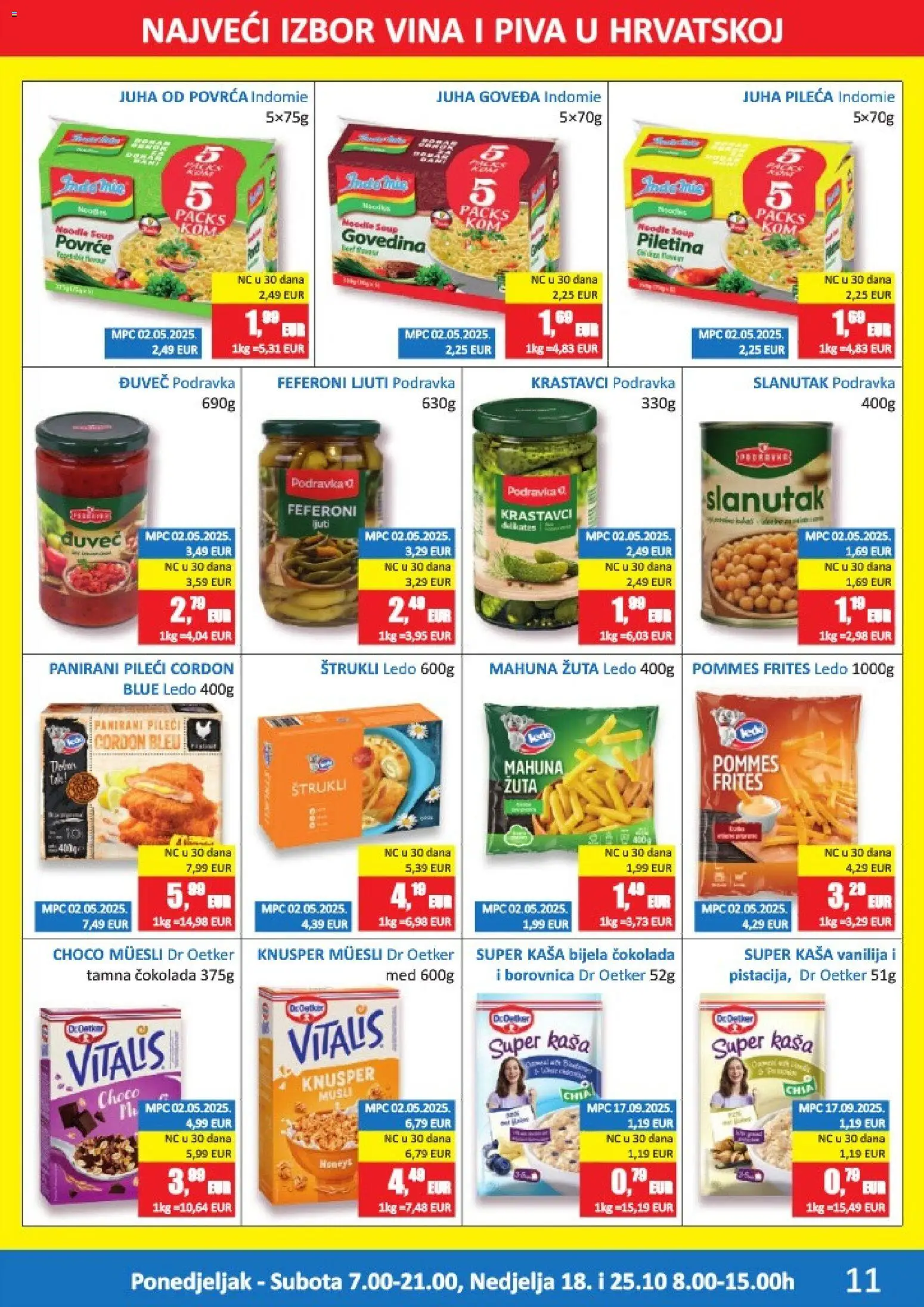 Vrutak katalog | vrijedi od 12.10.2026 | Stranica: 11 | Proizvodi: Bijela čokolada, Pommes frites, Krastavci, Slanutak