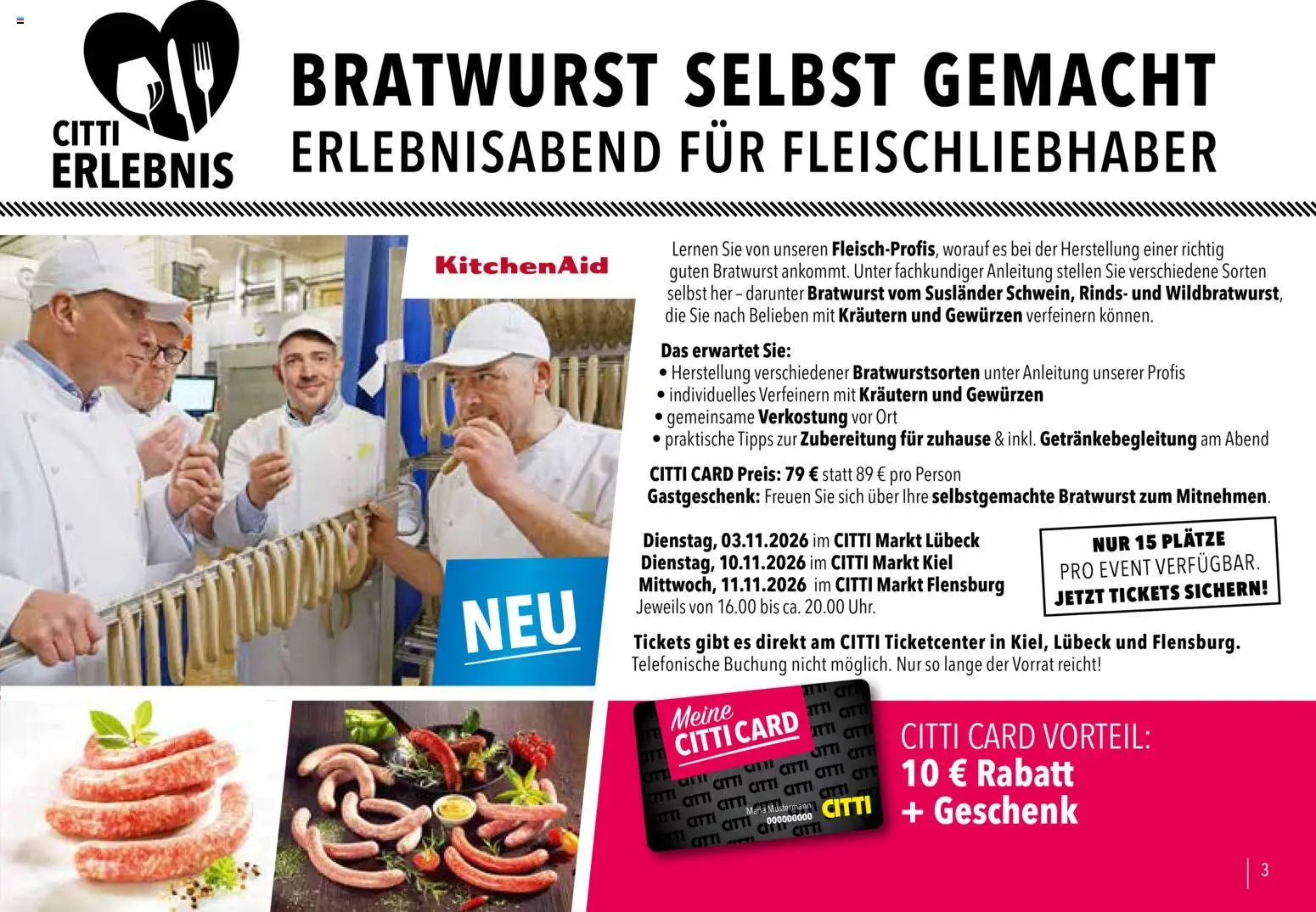 CITTI Markt Vorteilsheft – gültig ab 21.09.2026 | Seite: 3 | Produkte: Bratwurst