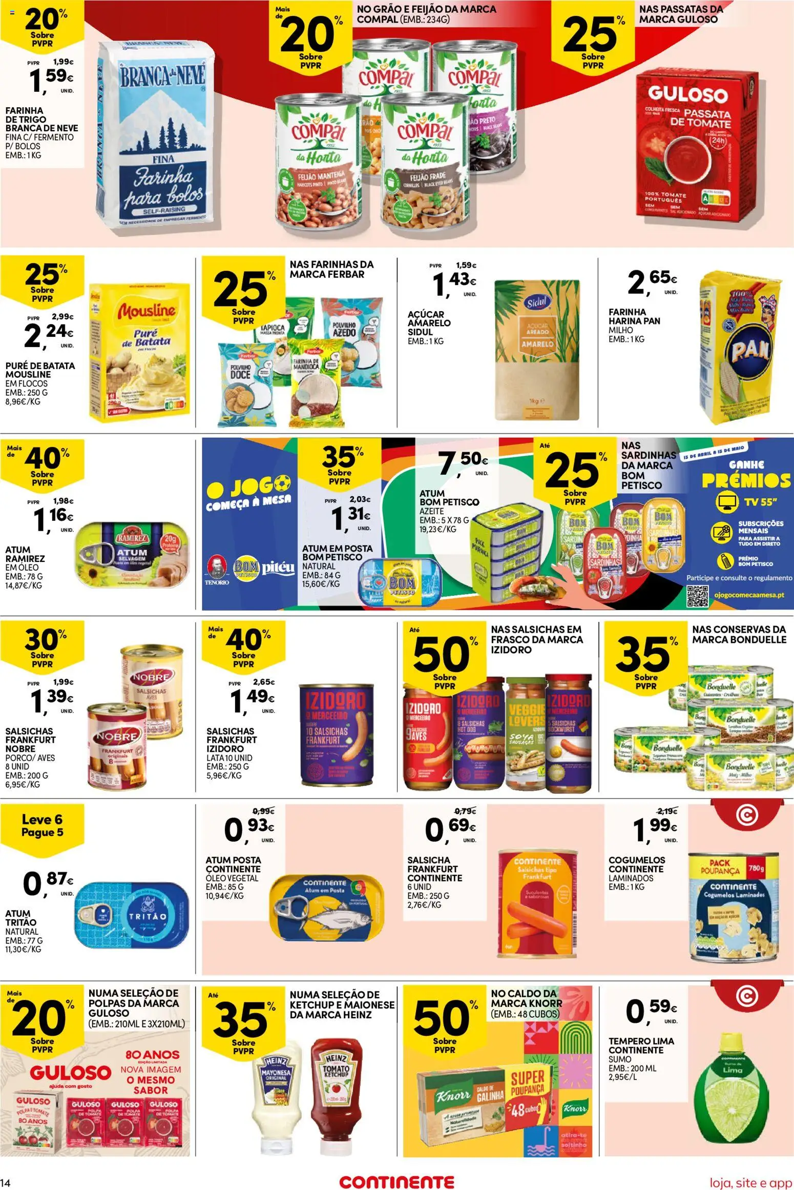 Continente Semanal Continente Bom Dia │ válido de 21.04.2026 | Página: 14 | Produtos: Azeite, Harina Pan, Óleo, Flocos