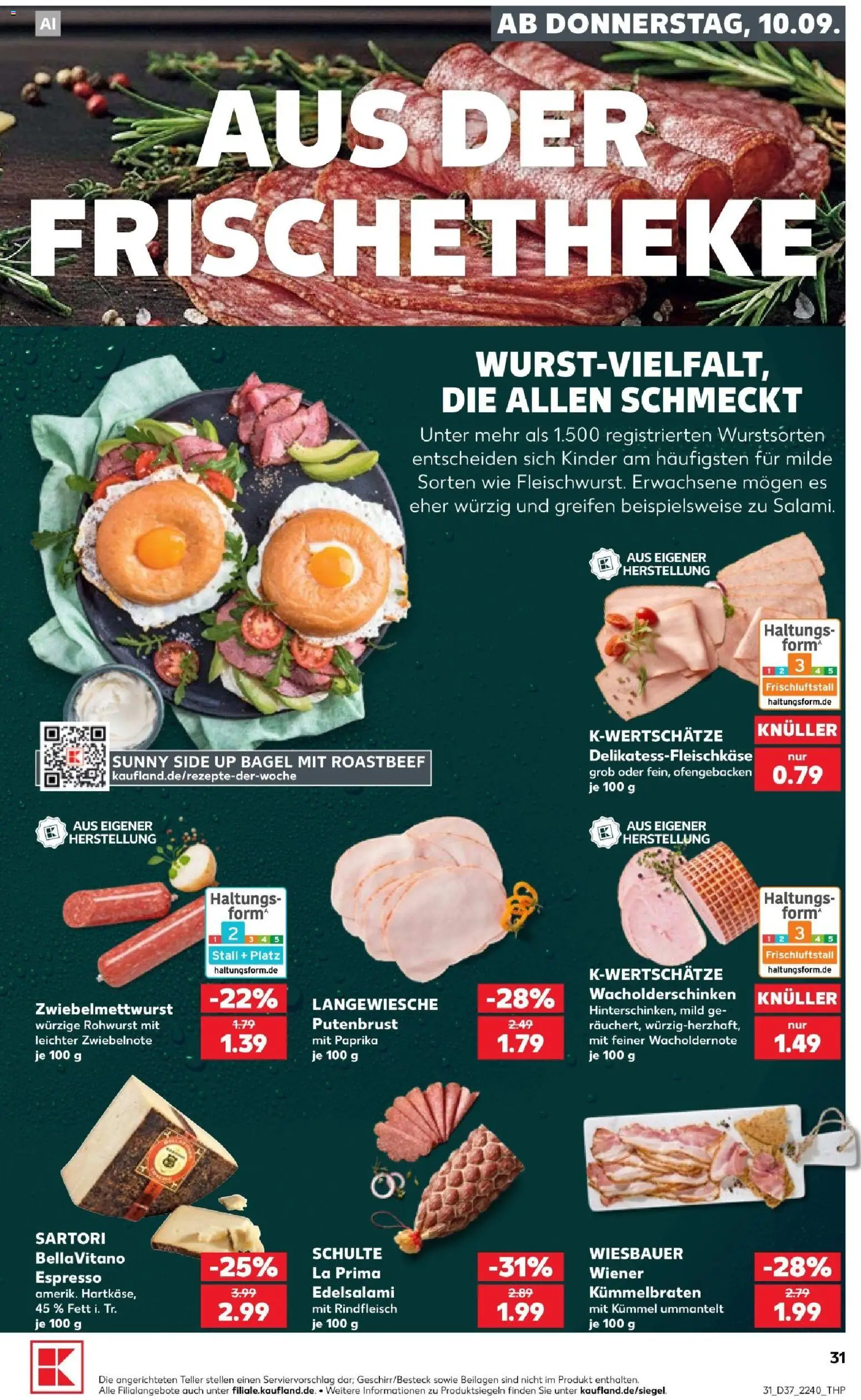 Kaufland Prospekt Stuttgart – gültig ab 10.09.2026 | Seite: 31 | Produkte: Beilagen, Putenbrust, Roastbeef, Salami