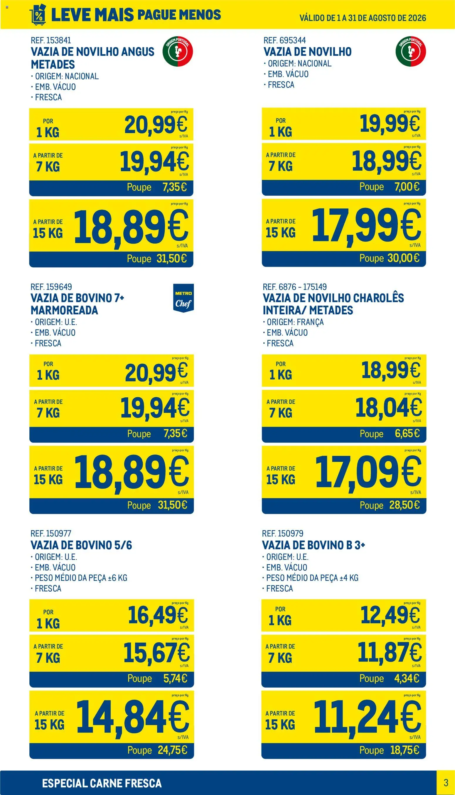 Makro Leve Mais Pague Menos - Carne Fresca │ válido de 01/08/2026 | Página: 3 | Produtos: Pó, Carne
