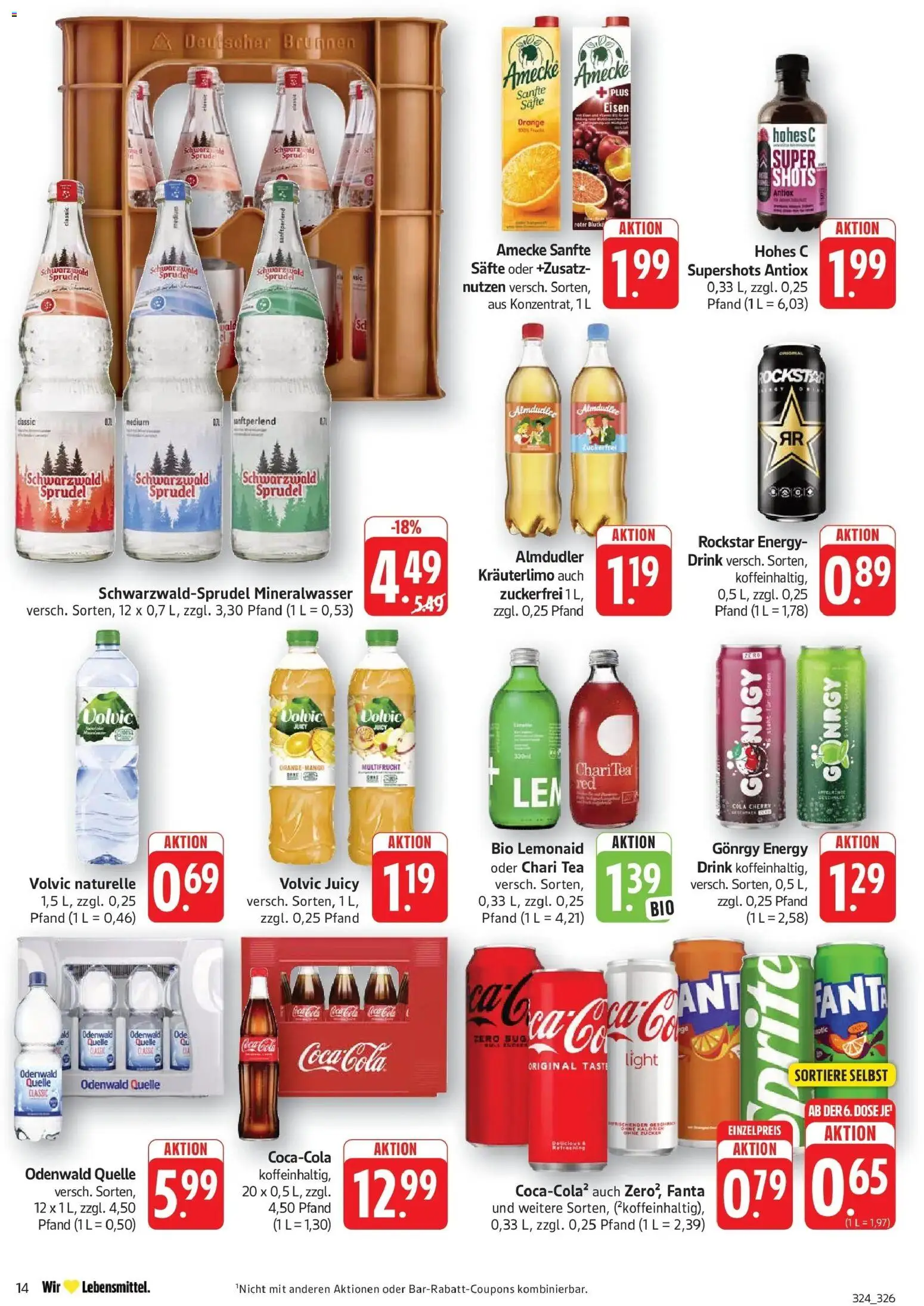 Edeka Prospekt Walldorf (ab 14.09.2026) » Angebote Online | Seite: 14 | Produkte: Rockstar energy, Fanta, Cola, Hohes c
