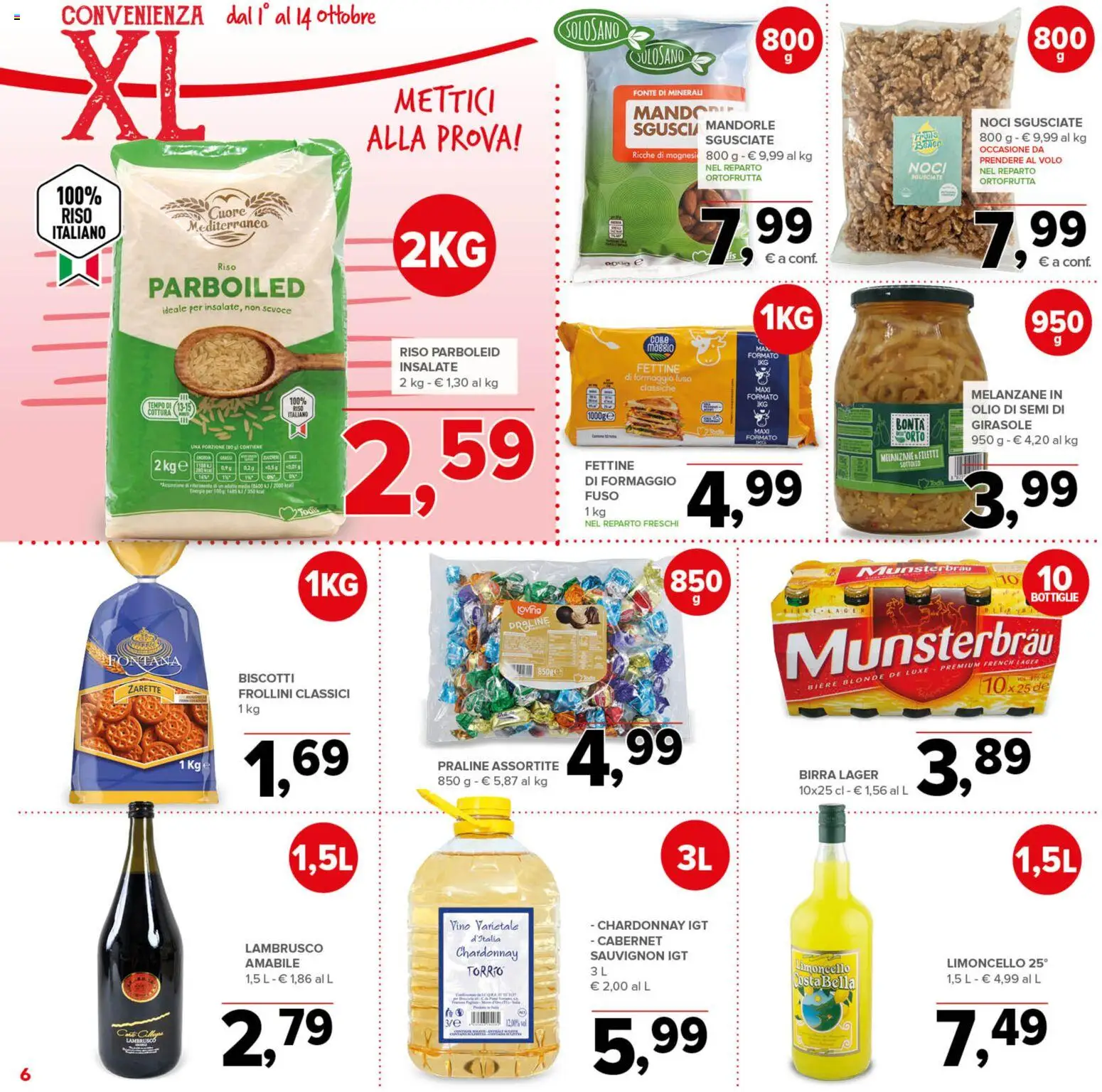 Volantino Todis del 01/10/2026 | Pagina: 6 | Prodotti: Riso, Biscotti, Frollini, Lambrusco