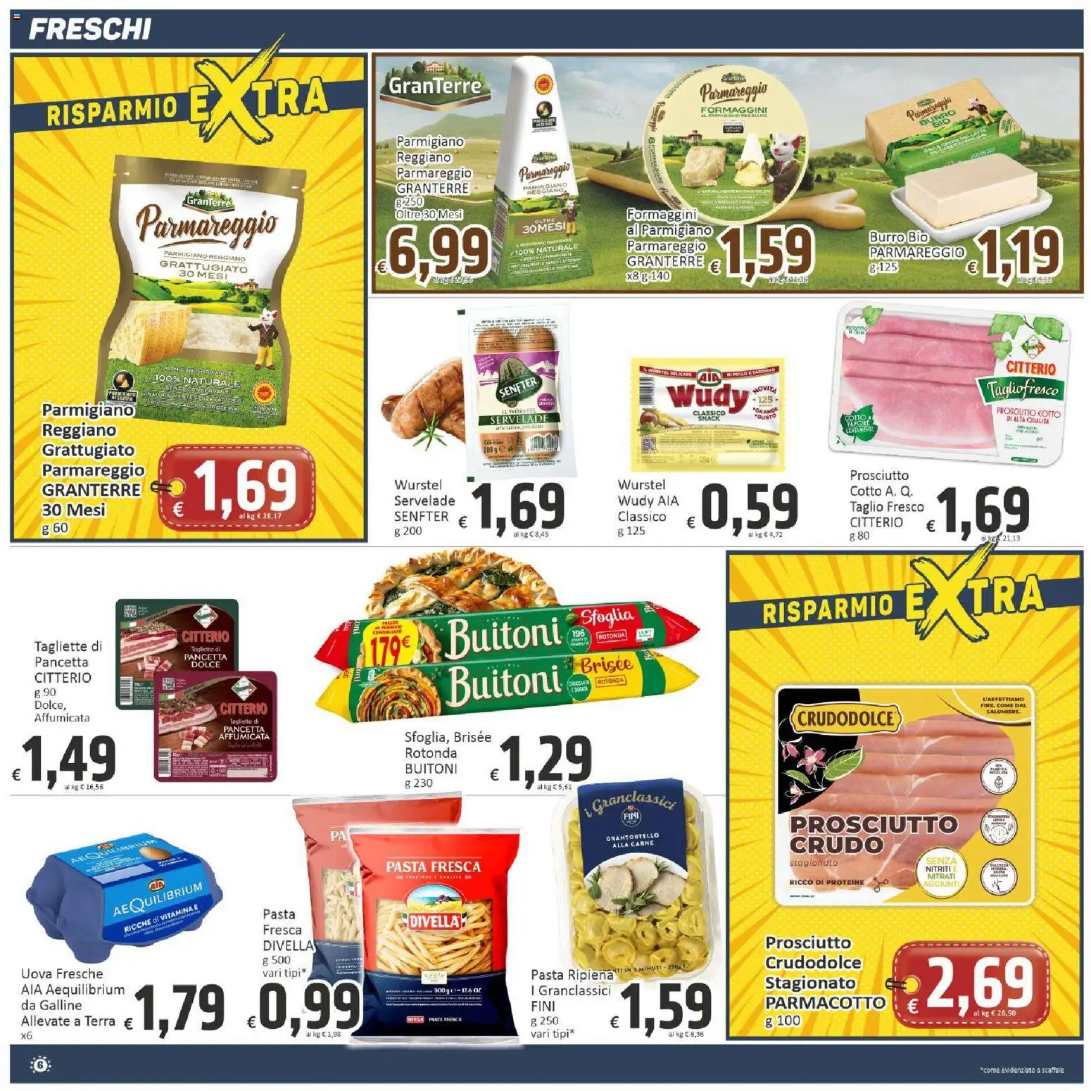 Volantino Paghi Poco del 08.05.2026 | Pagina: 6 | Prodotti: Uova, Tacchino, Pasta, Terra