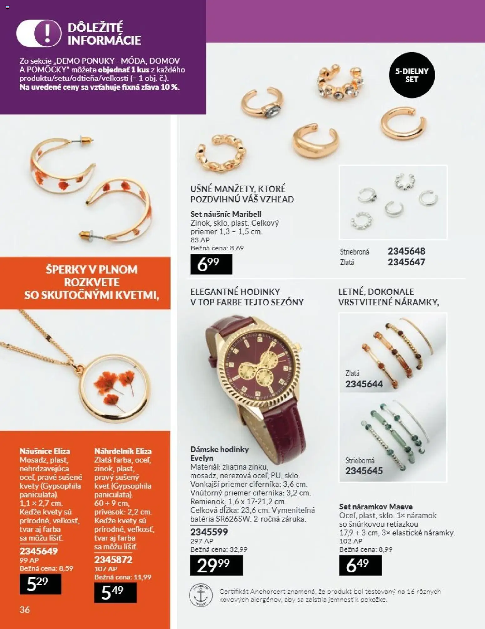 Nové Avon akcie – leták je platný od 01.07.2026 | Strana: 36 | Produkty: Dámske hodinky, Hodinky