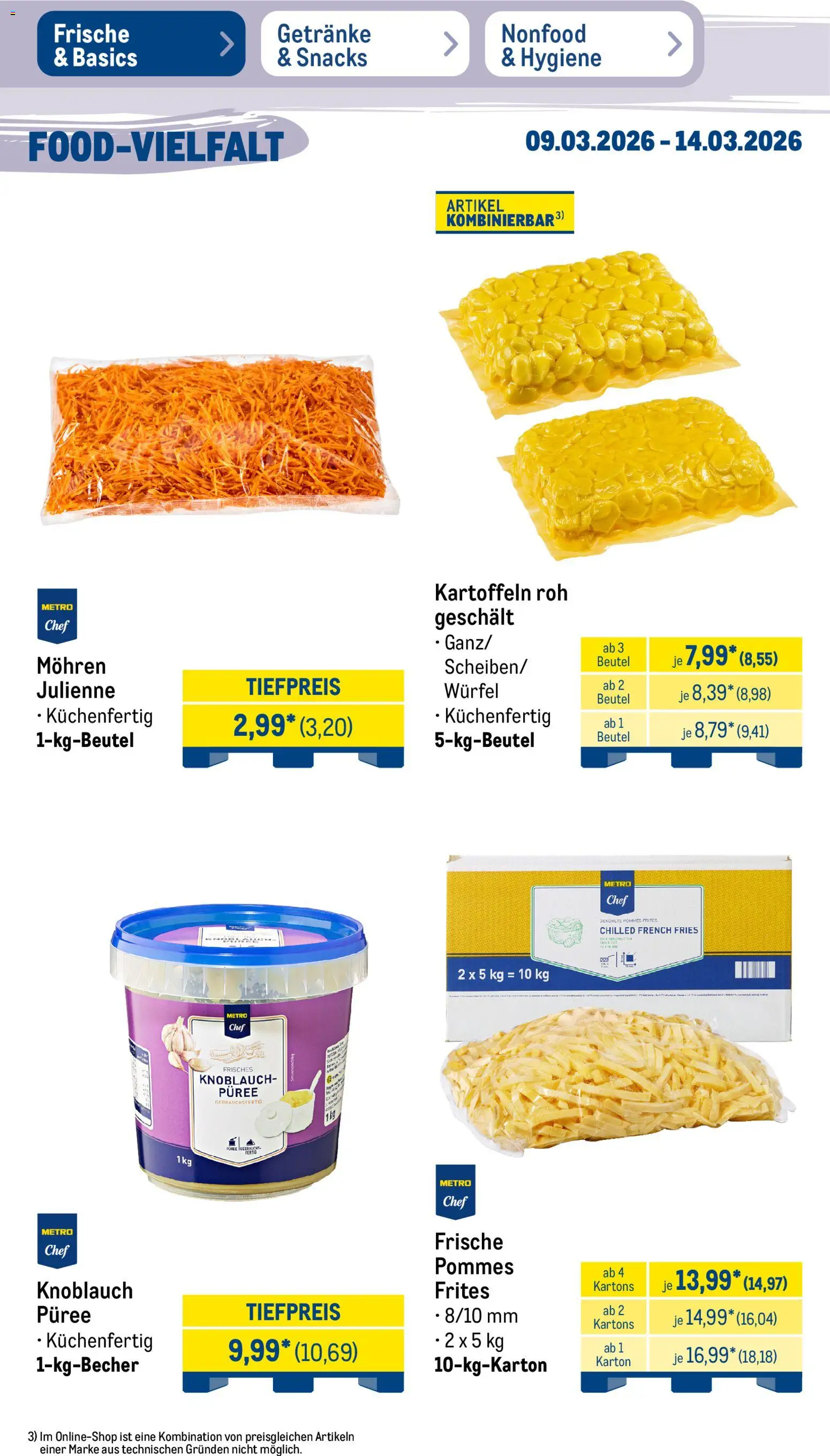 Metro Prospekt 	 – gültig ab 09.03.2026 | Seite: 14 | Produkte: Pommes, Pommes frites, Mohren, Kartoffeln