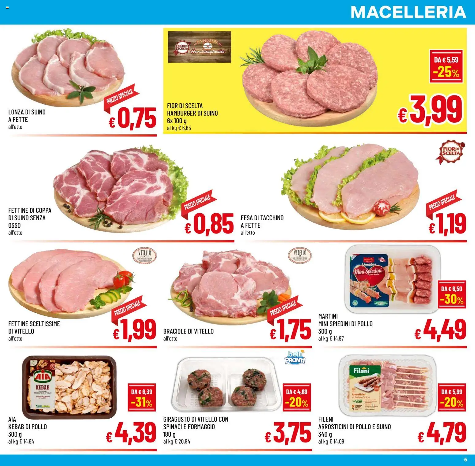 Volantino A&O del 24/06/2026 | Pagina: 5 | Prodotti: Pollo, Suino, Tacchino, Spinaci