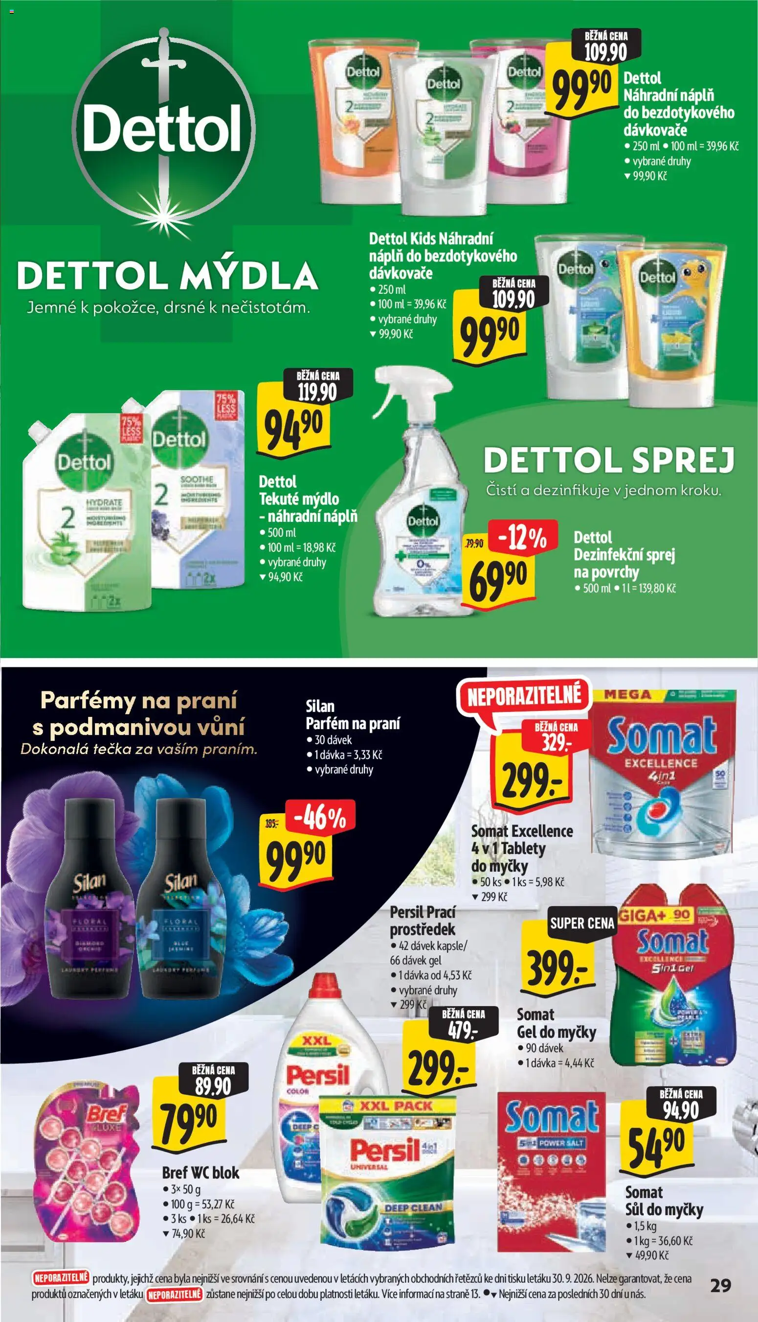 Albert leták - Hypermarket - Znojmo od 07.10.2026 | Strana: 47 | Produkty: Prací prostředek, Dettol, Silan, Gel do myčky