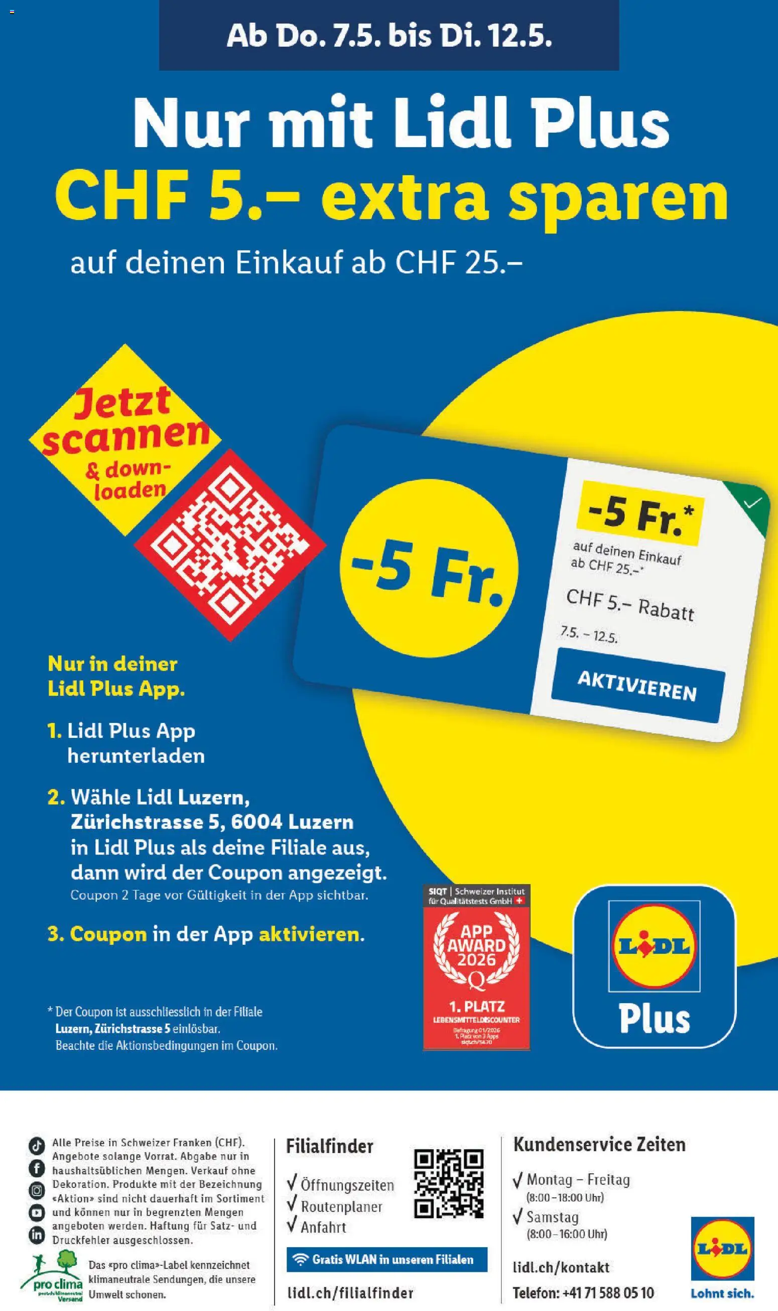Lidl Aktionen Neueröffnung Luzern – gültig ab 07.05.2026 | Seite: 4 | Produkte: Uhr