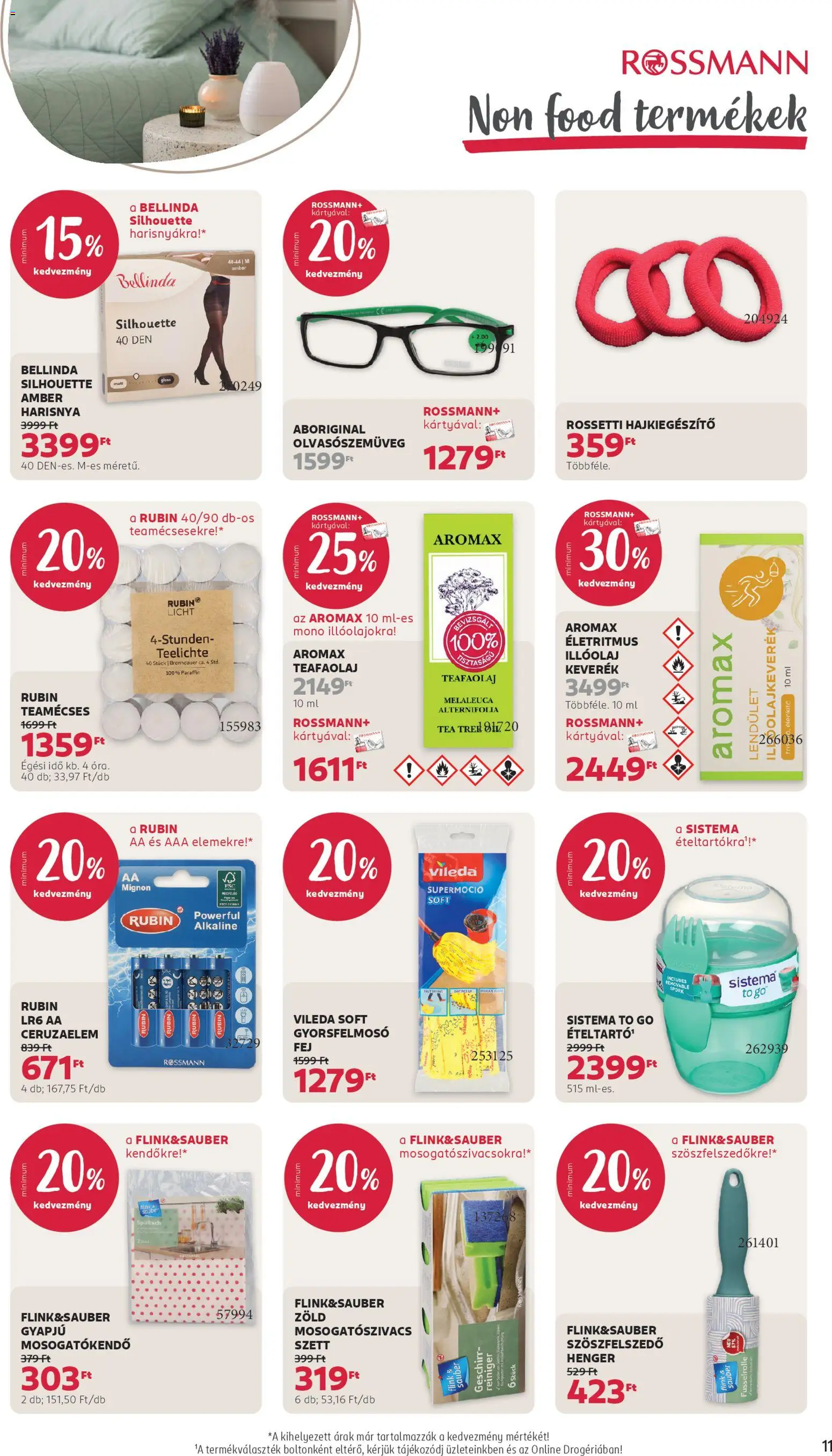 Rossmann akciós ujság - amely érvényes a következő dátumtól: 13.04.2026 | Oldal: 13 | Termékek: Harisnya, Illóolaj, Tea, Vileda