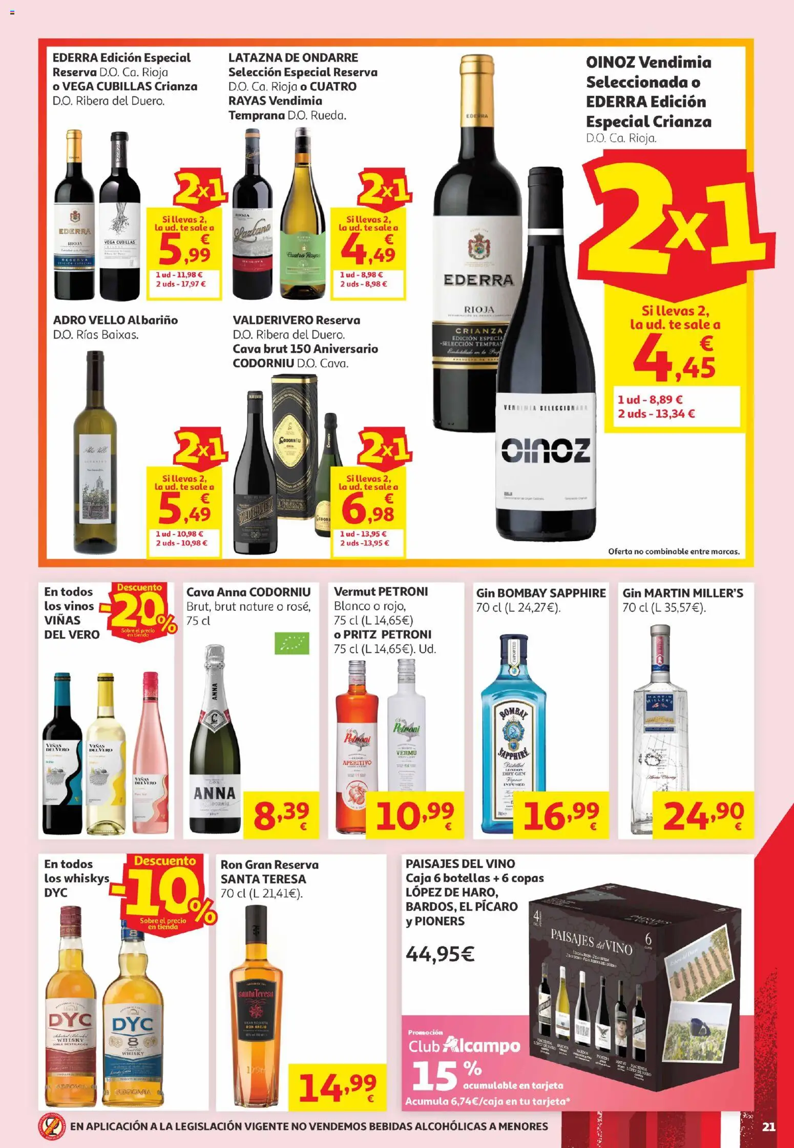 Alcampo Canarias │ válido desde el 16.06.2026 | Página: 21 | Productos: Ron, Vino, Whisky, Caja