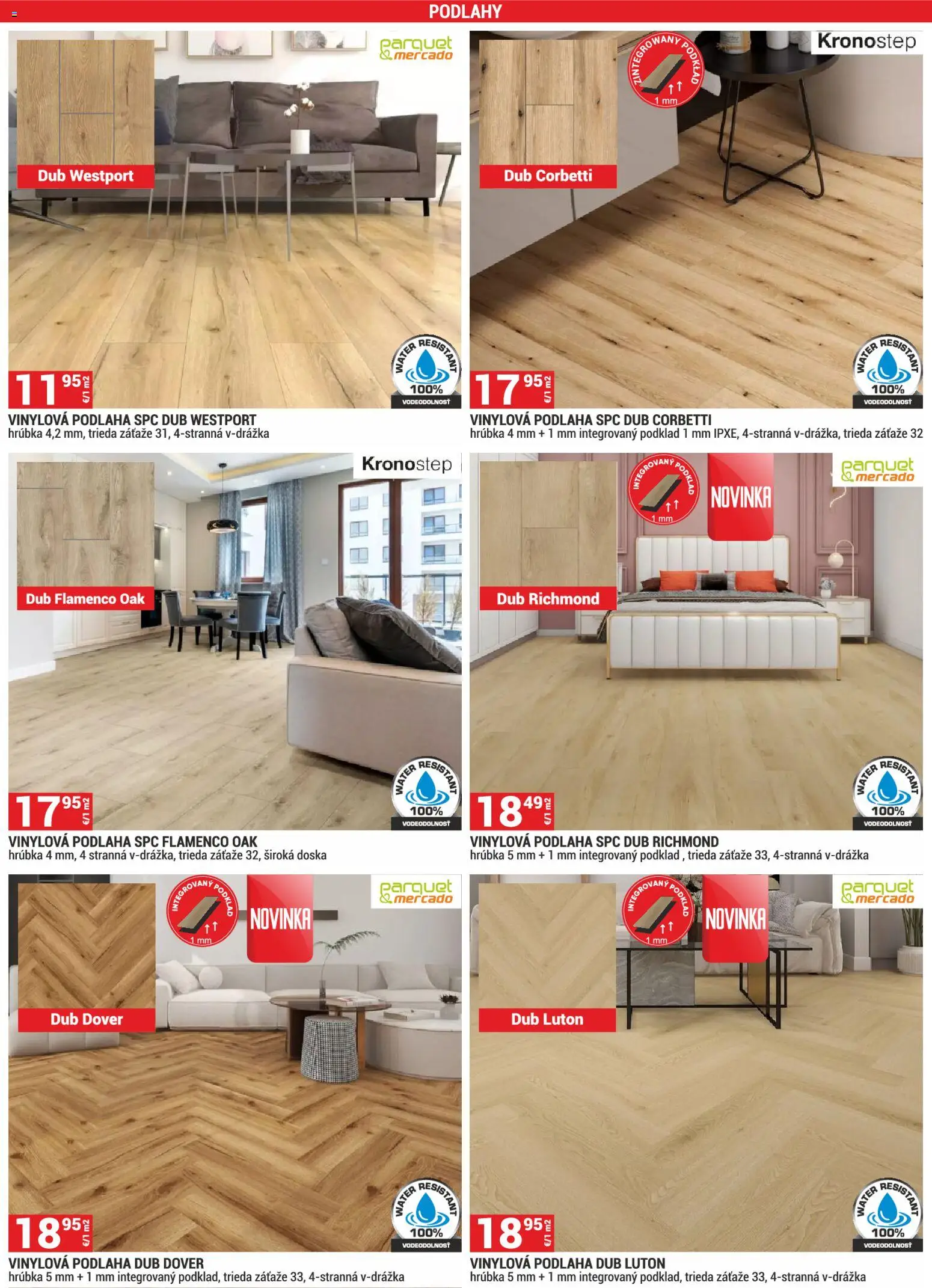 Nové Merkury Market akcie – leták je platný od 01.04.2026 | Strana: 33 | Produkty: Vinylová podlaha, Podlaha