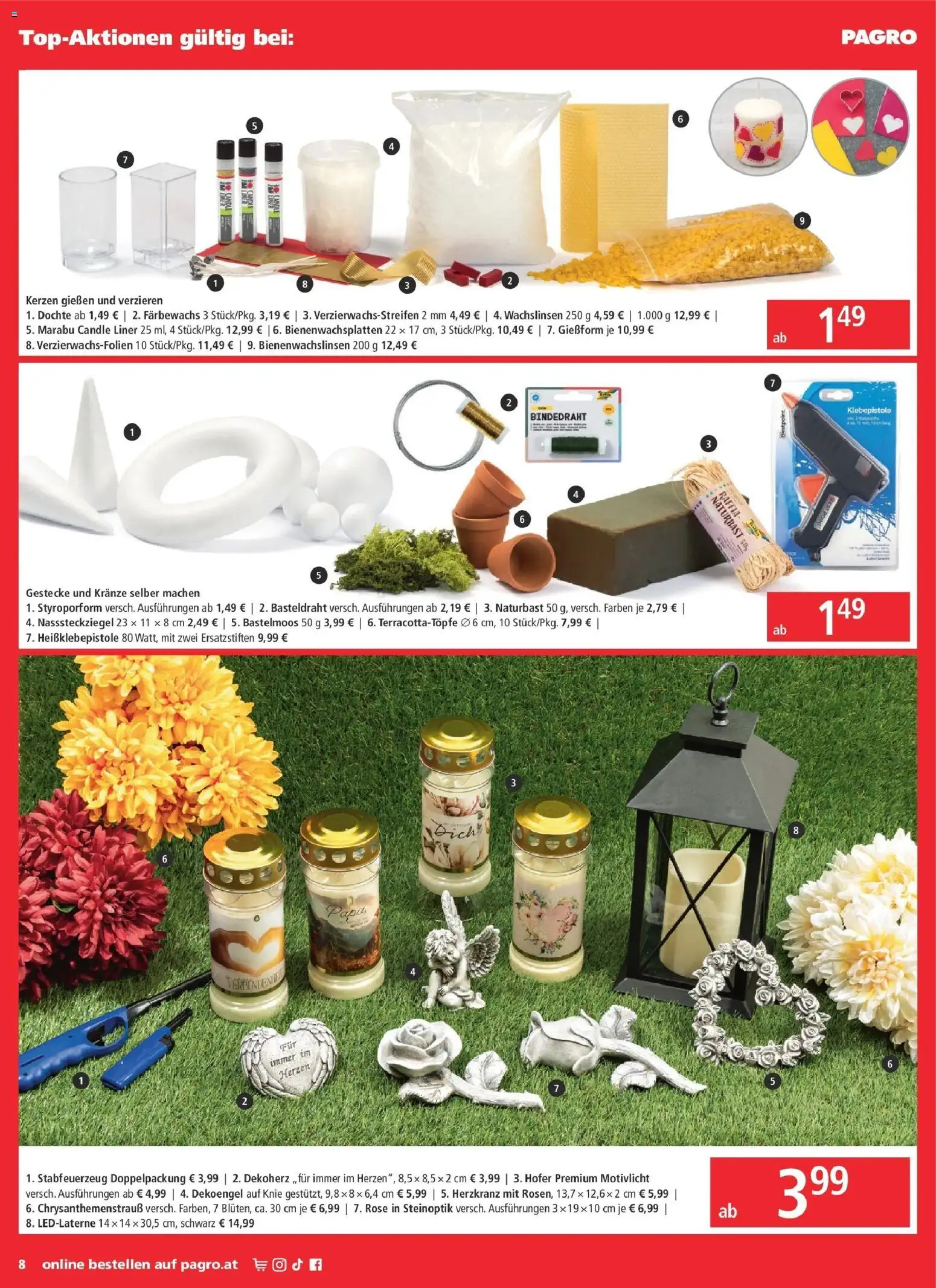 Pagro-Diskont Aktuelle Angebote gültig ab 01.10.2026 | Seite: 8 | Produkte: Kerzen