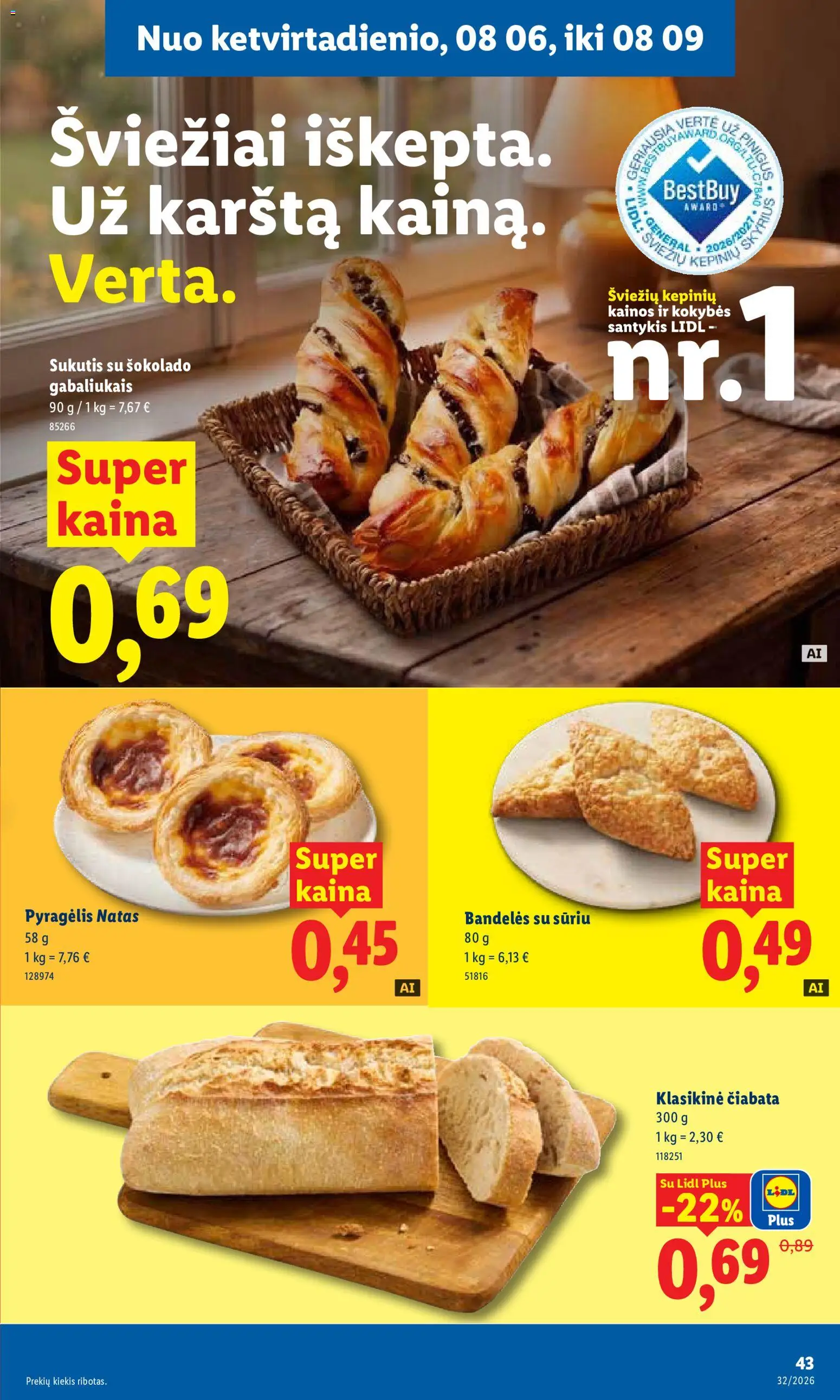 LIDL akcijos nuo 2026.08.03 | Puslapis: 43 | Prekių: Bandelės