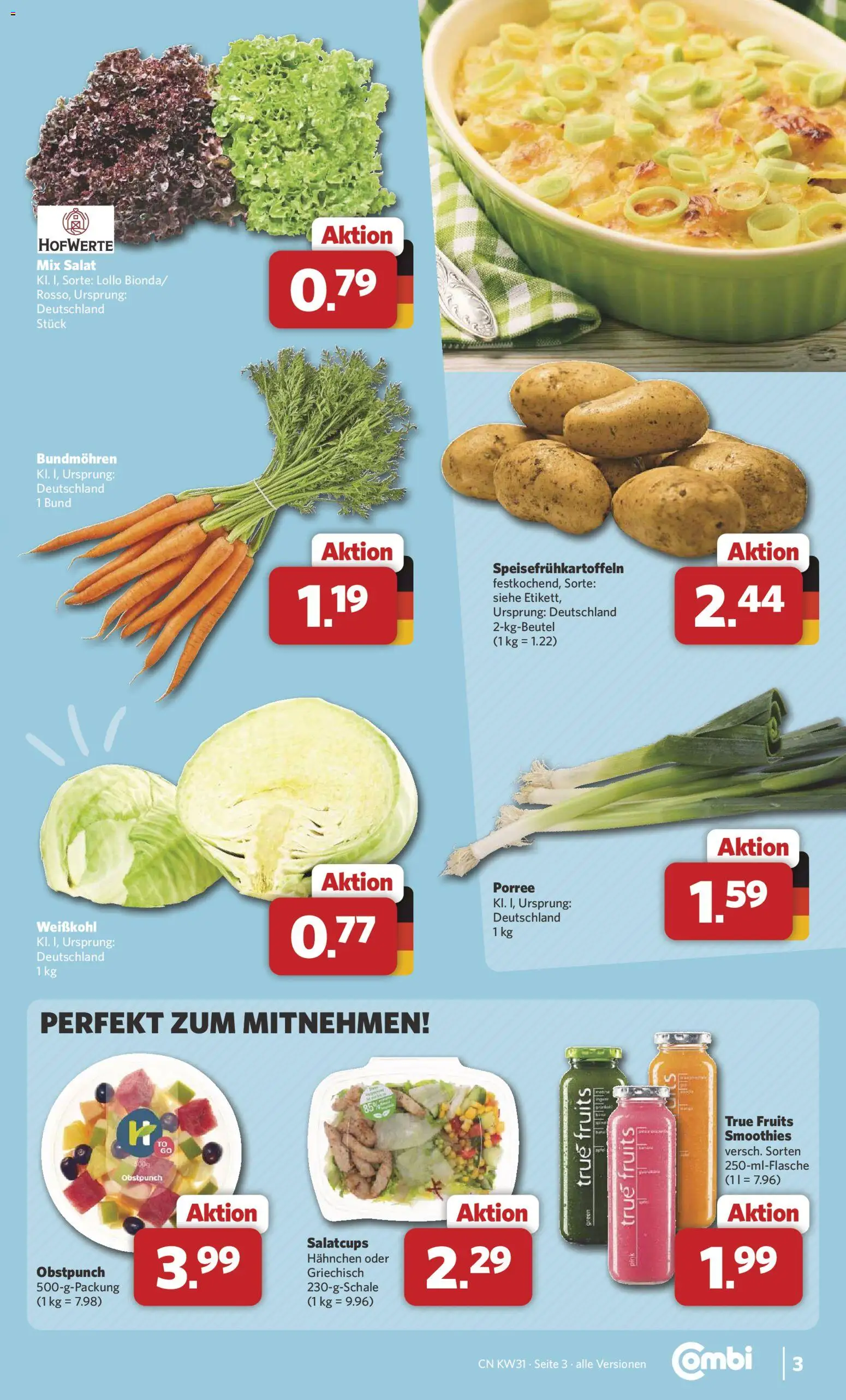 Combi Prospekt – gültig ab 27.07.2026 | Seite: 3 | Produkte: Hahnchen, Salat