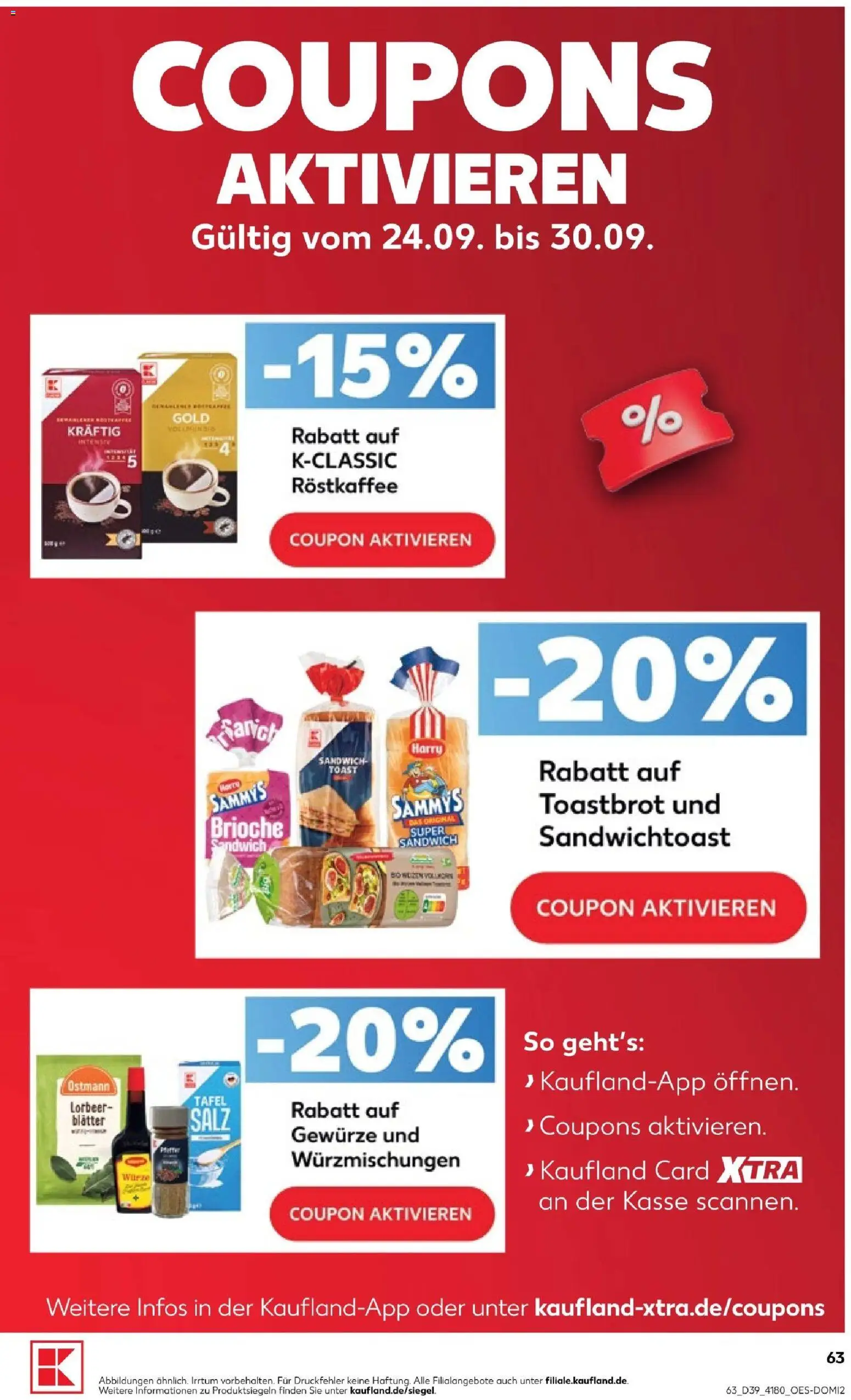 Kaufland Prospekt Potsdam – gültig ab 24.09.2026 | Seite: 63 | Produkte: Toast, Toastbrot, Gewürze, Salz