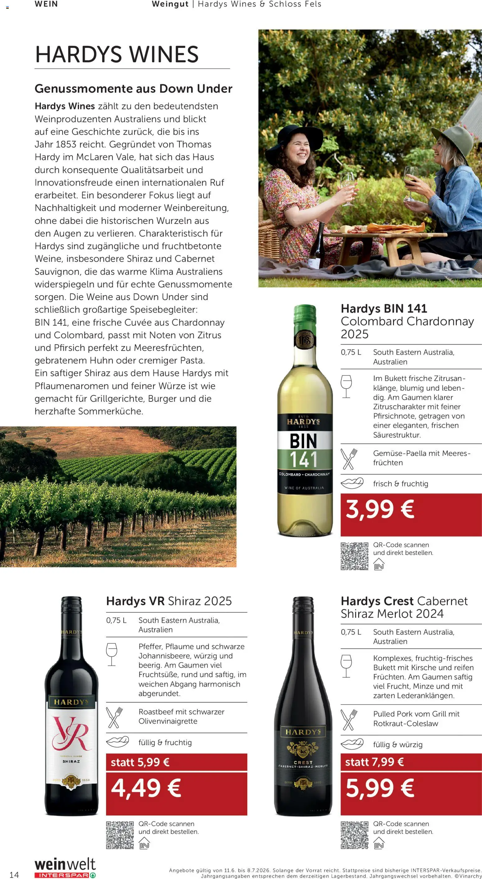 Interspar Wein Welt gültig ab 11.06.2026 | Seite: 14 | Produkte: Pfirsich, Grill, Cage de football, Wein