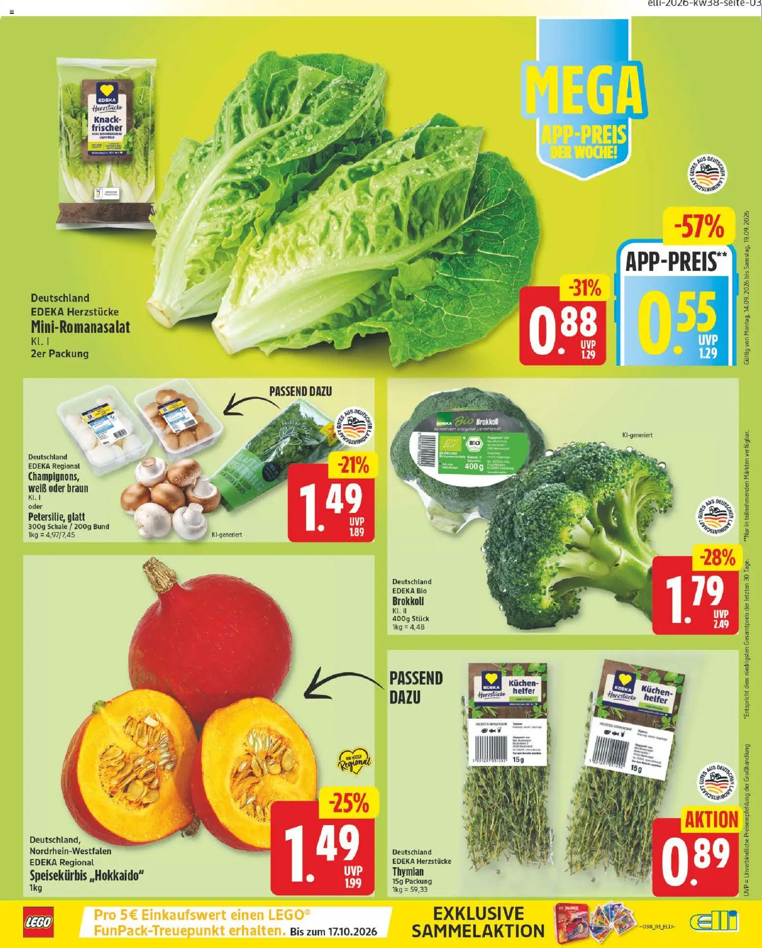 Elli Markt Prospekt – gültig ab 14.09.2026 | Seite: 3 | Produkte: Brokkoli, Kuchen
