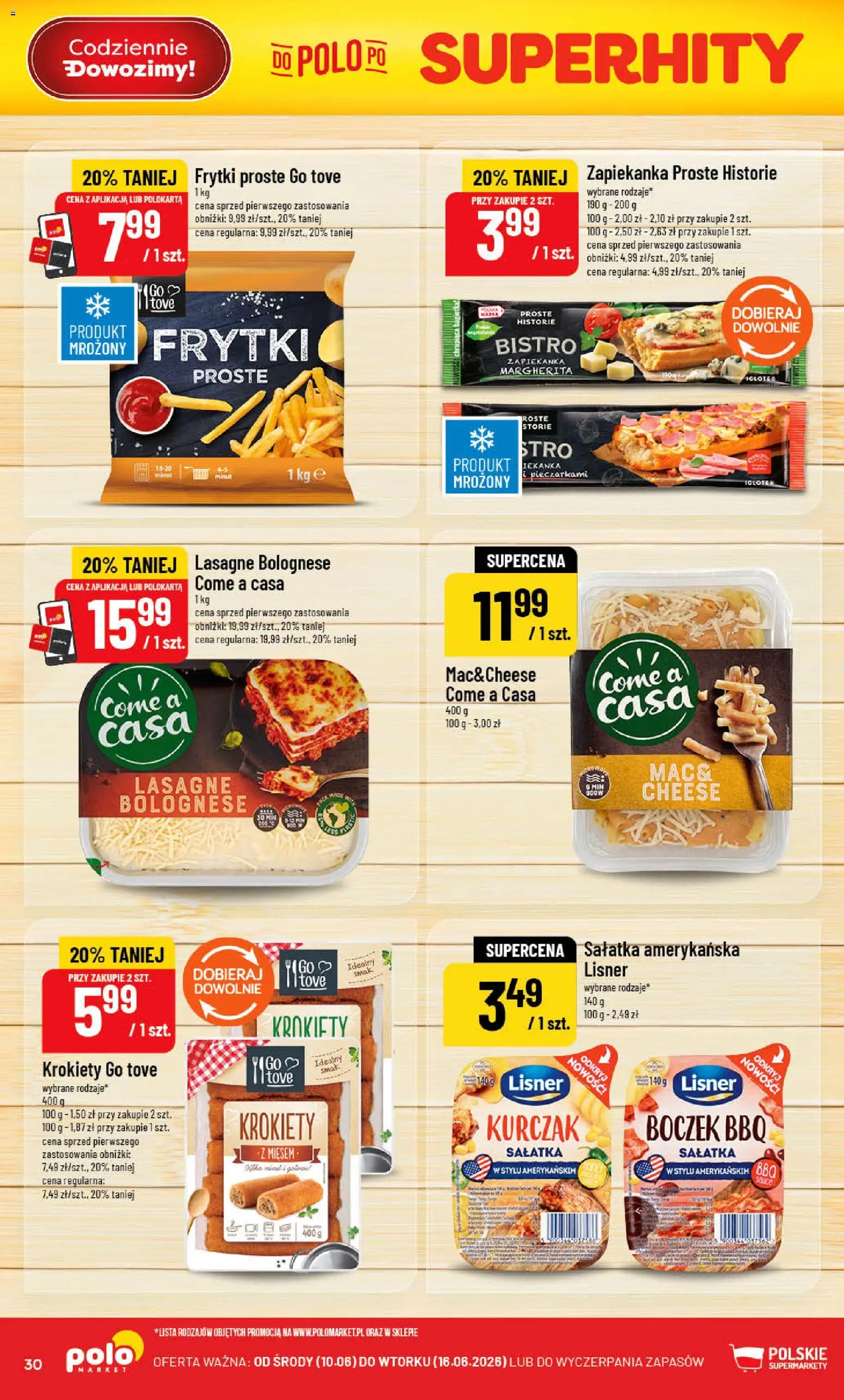 POLOmarket gazetka od 10.06.2026 | Strona: 30 | Produkty: Zapiekanka, Lasagne, Frytki, Sałatka
