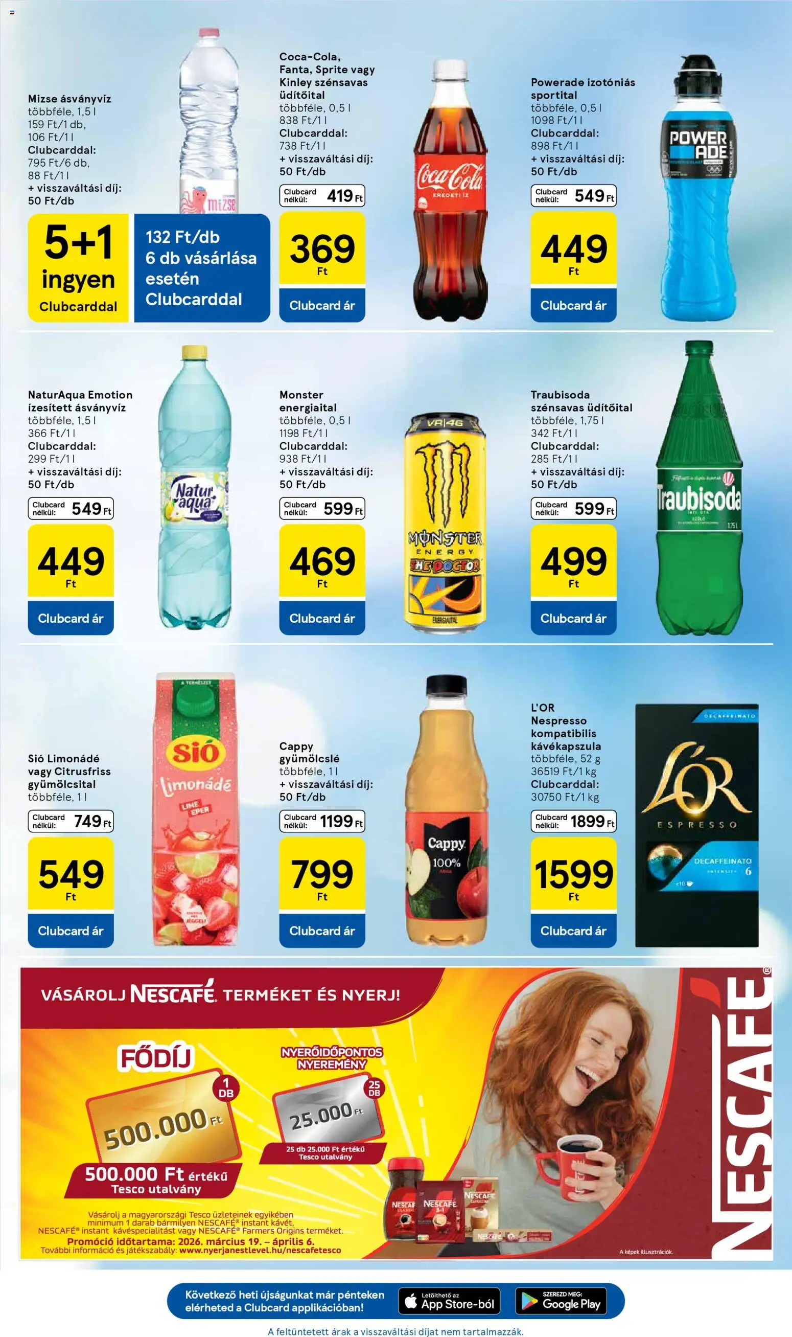Tesco akciós ujság - amely érvényes a következő dátumtól: 2026.03.31. | Oldal: 29 | Termékek: Kávékapszula, Gyümölcsital, Limonádé, Ásványvíz
