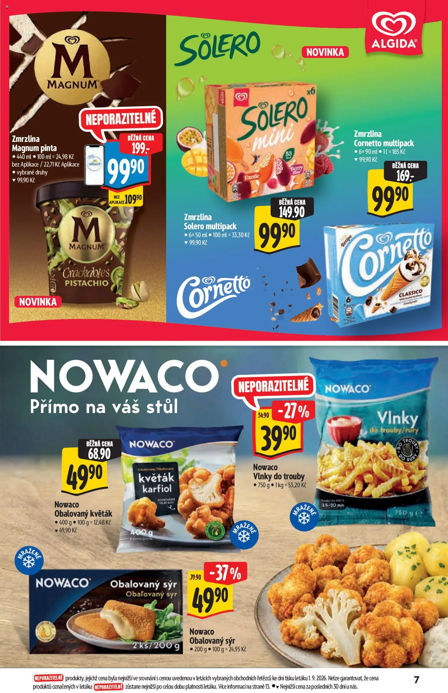 Albert katalog - Supermarket od 09.09.2026 | Strana: 7 | Produkty: Sýr, Květák, Obalovaný sýr, Stůl