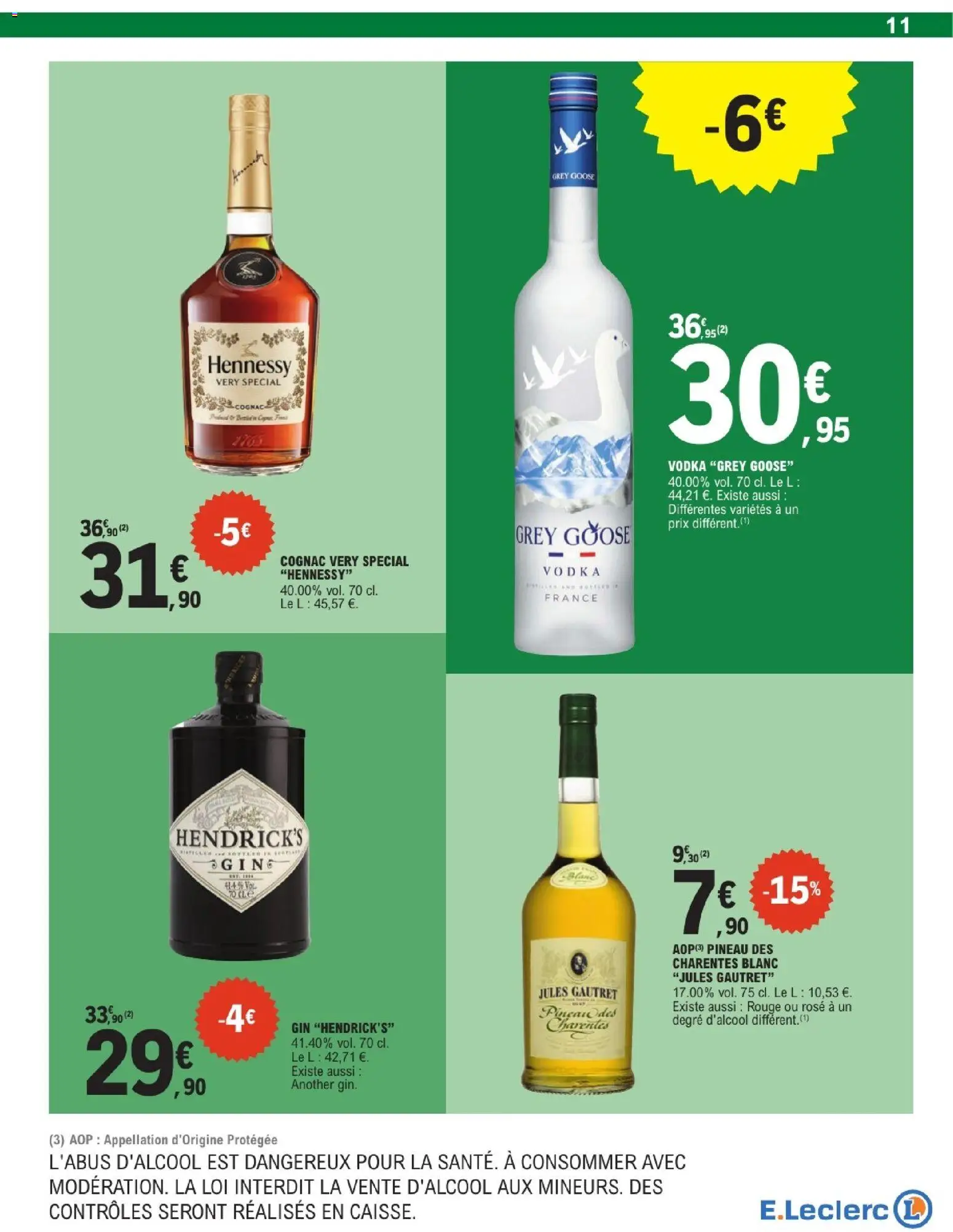 {H1} | Page: 11 | Produits: Vodka, Cognac, Gin
