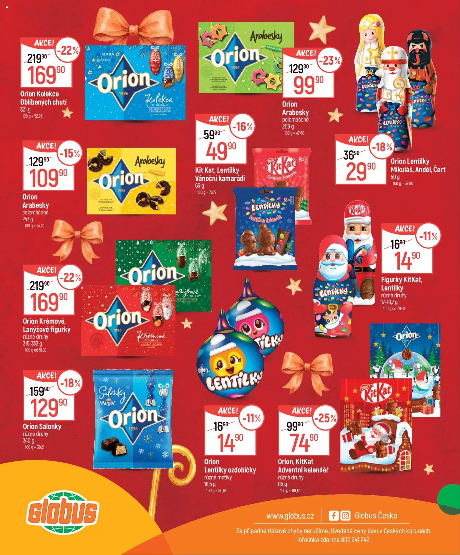 Globus leták - Mikuláš od 14.10.2026 | Strana: 8 | Produkty: Adventní kalendář, Kalendář, Lentilky Orion, Kofila