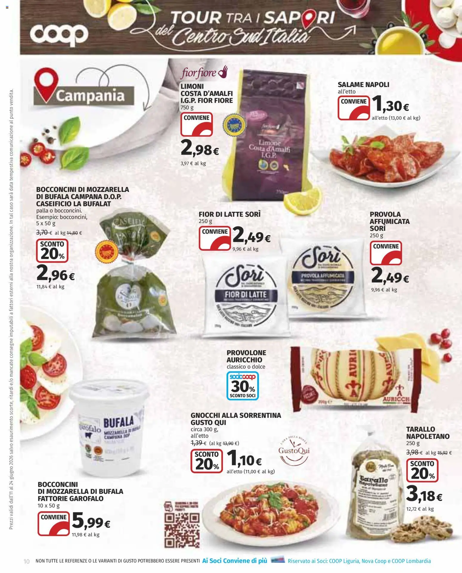 Volantino COOP del 11.06.2026 | Pagina: 10 | Prodotti: Salame, Mozzarella, Provola, Gnocchi