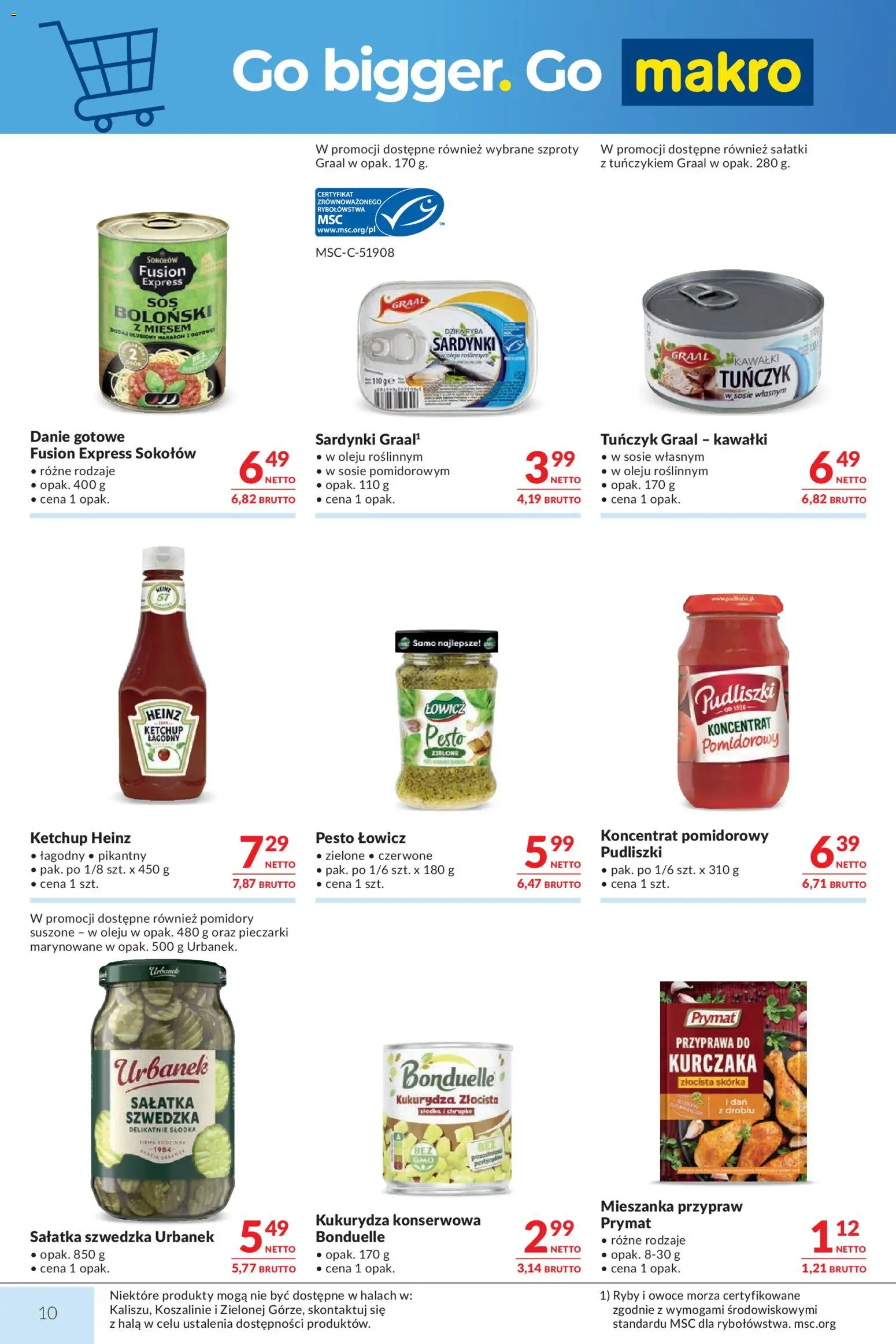 Makro gazetka od 13.10.2026 | Strona: 10 | Produkty: Ketchup, Sałatki, Tuńczyk Graal, Ryby