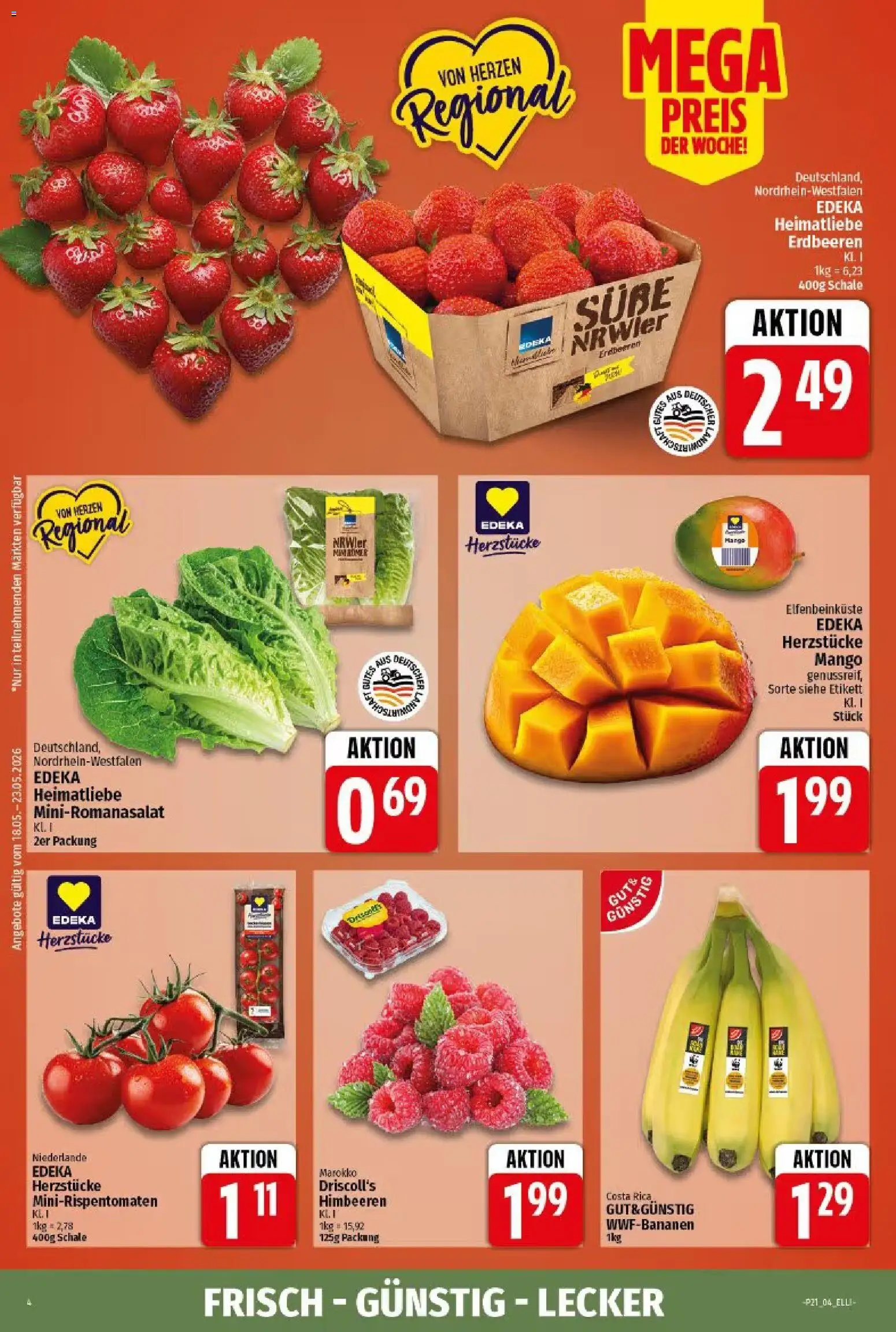 Elli Markt Prospekt Gütersloh – gültig ab 18.05.2026 | Seite: 4 | Produkte: Himbeeren, Mango, Erdbeeren