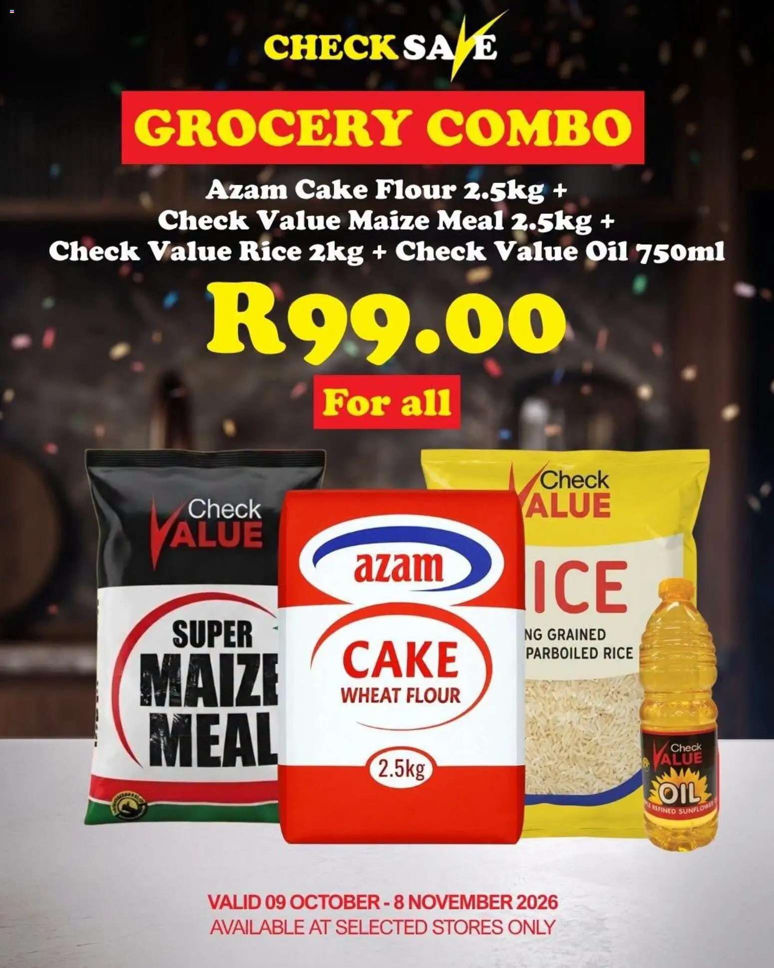 New Check Save catalogue – valid from 09/10/2026 | Page: 2 | Products: Cake, Flour, Oil, Rice