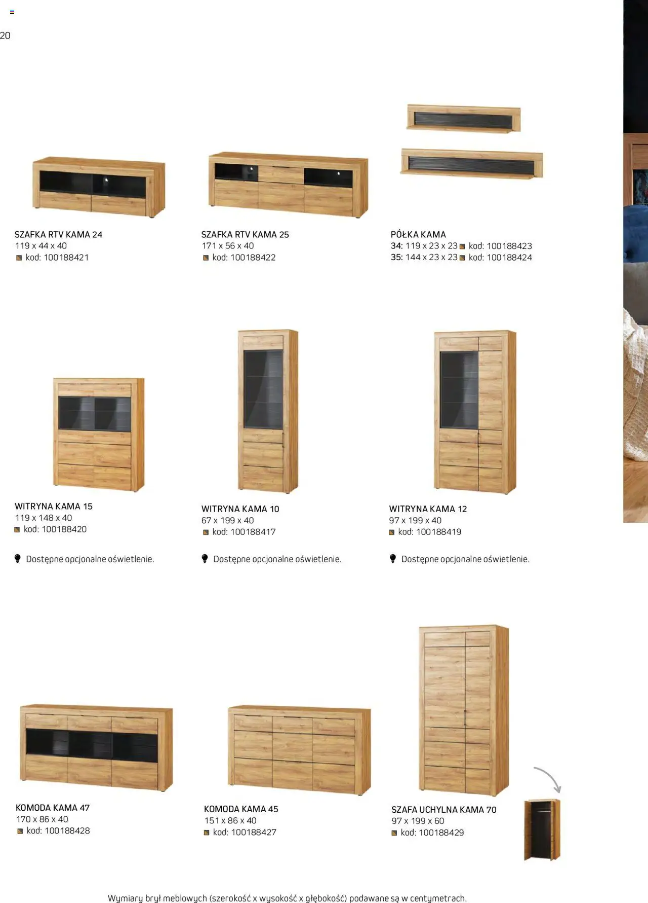 Komfort Gazetka - Katalog Meble od 01.09.2024 | Strona: 20 | Produkty: Szafa, Półka, szafka RTV, Witryna