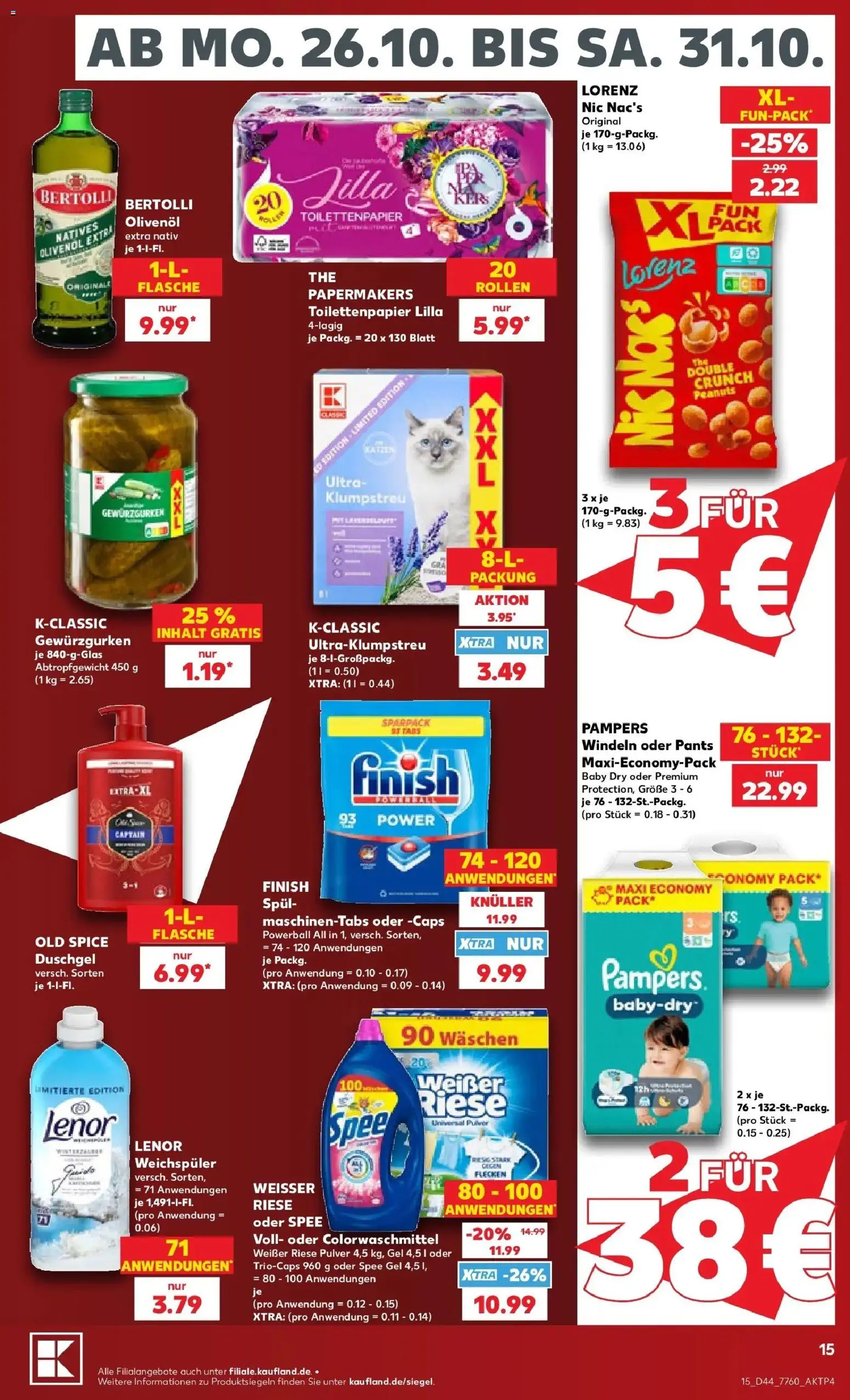Prospekt Kaufland ab 26.10.2026 » Angebote Online zum Blättern | Seite: 19 | Produkte: Pampers, Spee, Weichspüler, Toilettenpapier