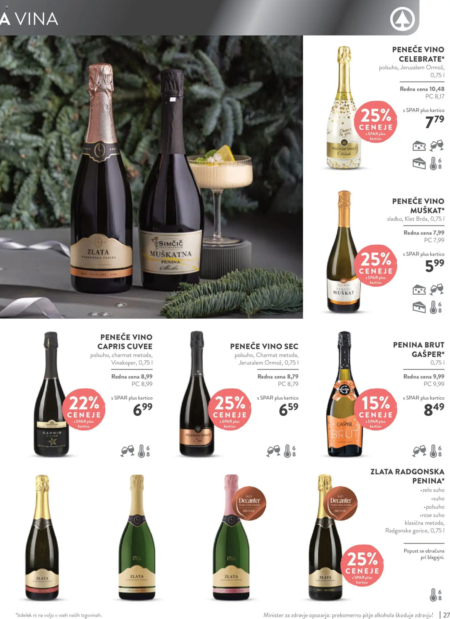 Novi Spar katalog ponudbe – veljaven od 05.11.2025 | Stran: 27 | Izdelki: Penina, Vino