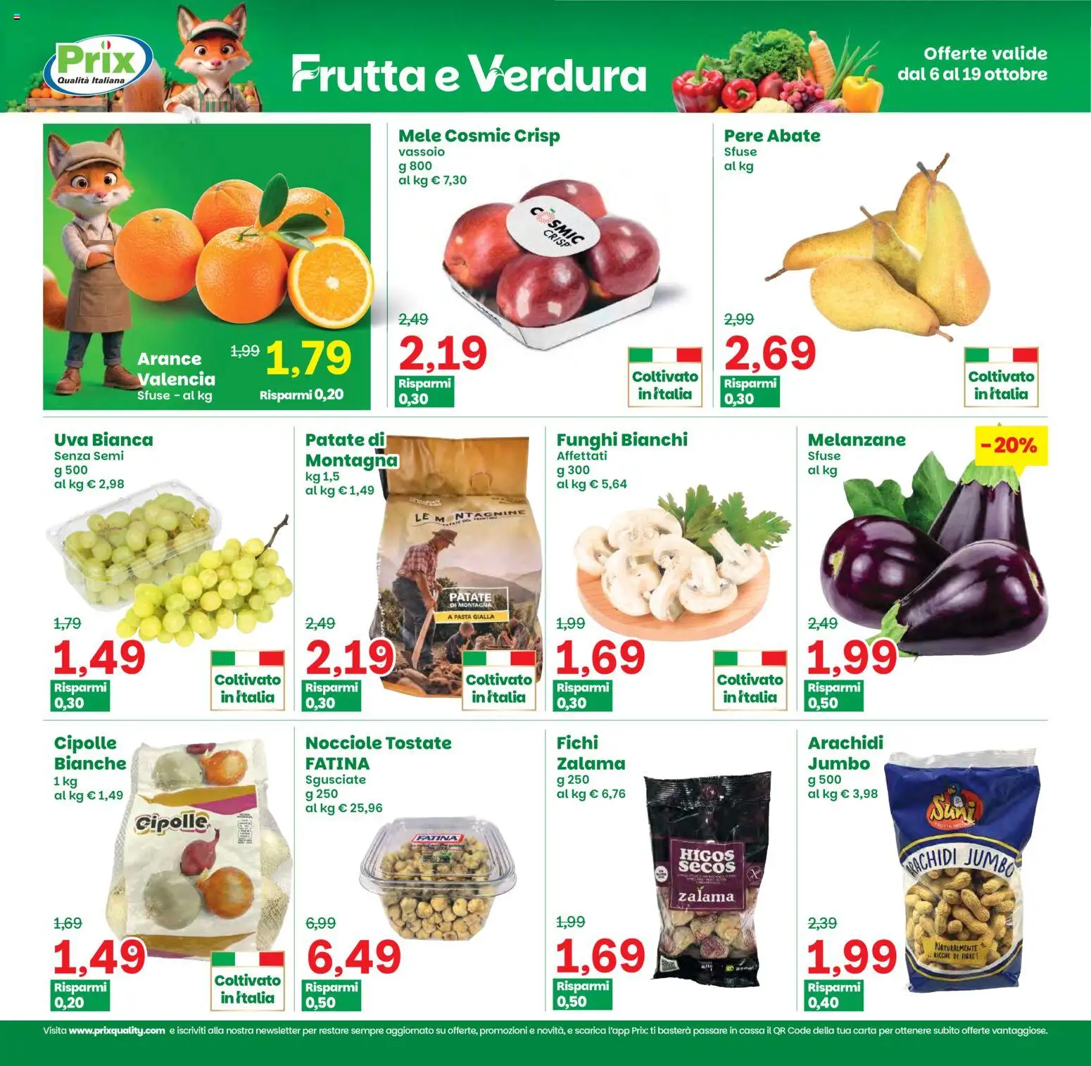 Volantino Prix del 06/10/2026 | Pagina: 11 | Prodotti: Funghi, Nocciole, Melanzane, Vassoio