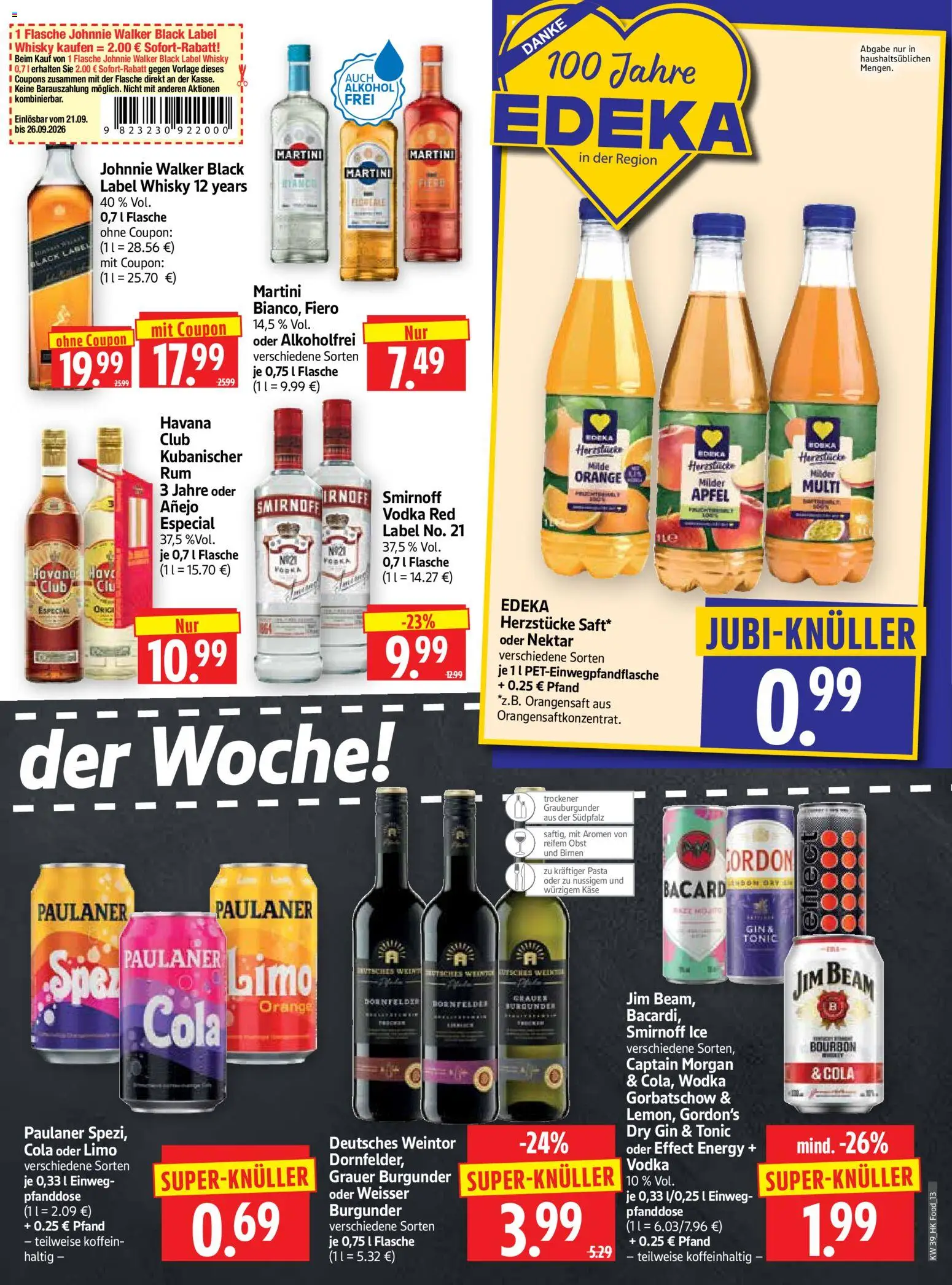 HERKULES Prospekt – gültig ab 21.09.2026 | Seite: 13 | Produkte: Cola, Äpfel, Obst, Captain morgan