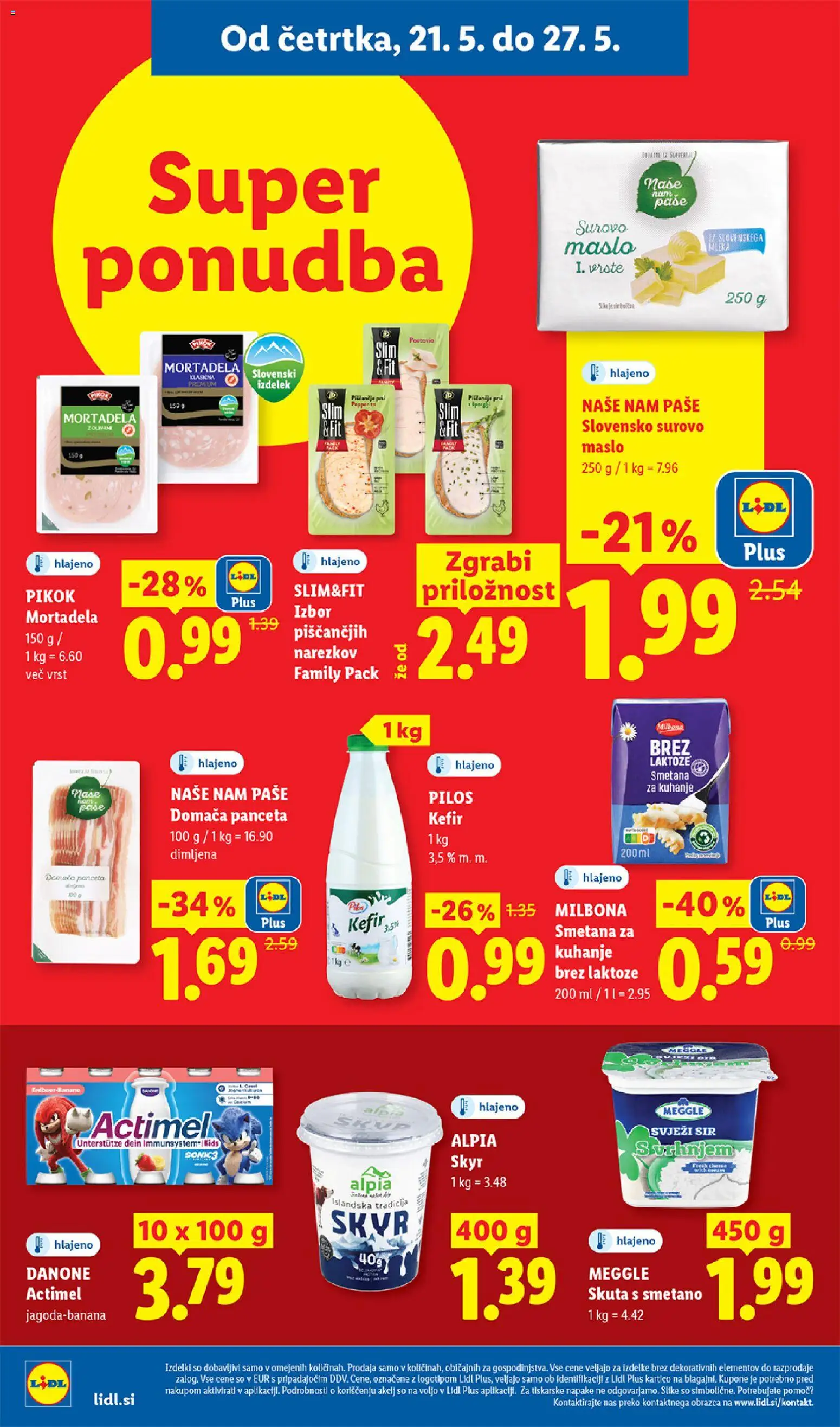 Novi Lidl katalog ponudbe – veljaven od 21.05.2026 | Stran: 6 | Izdelki: Panceta, Mortadela, Sir, Skuta