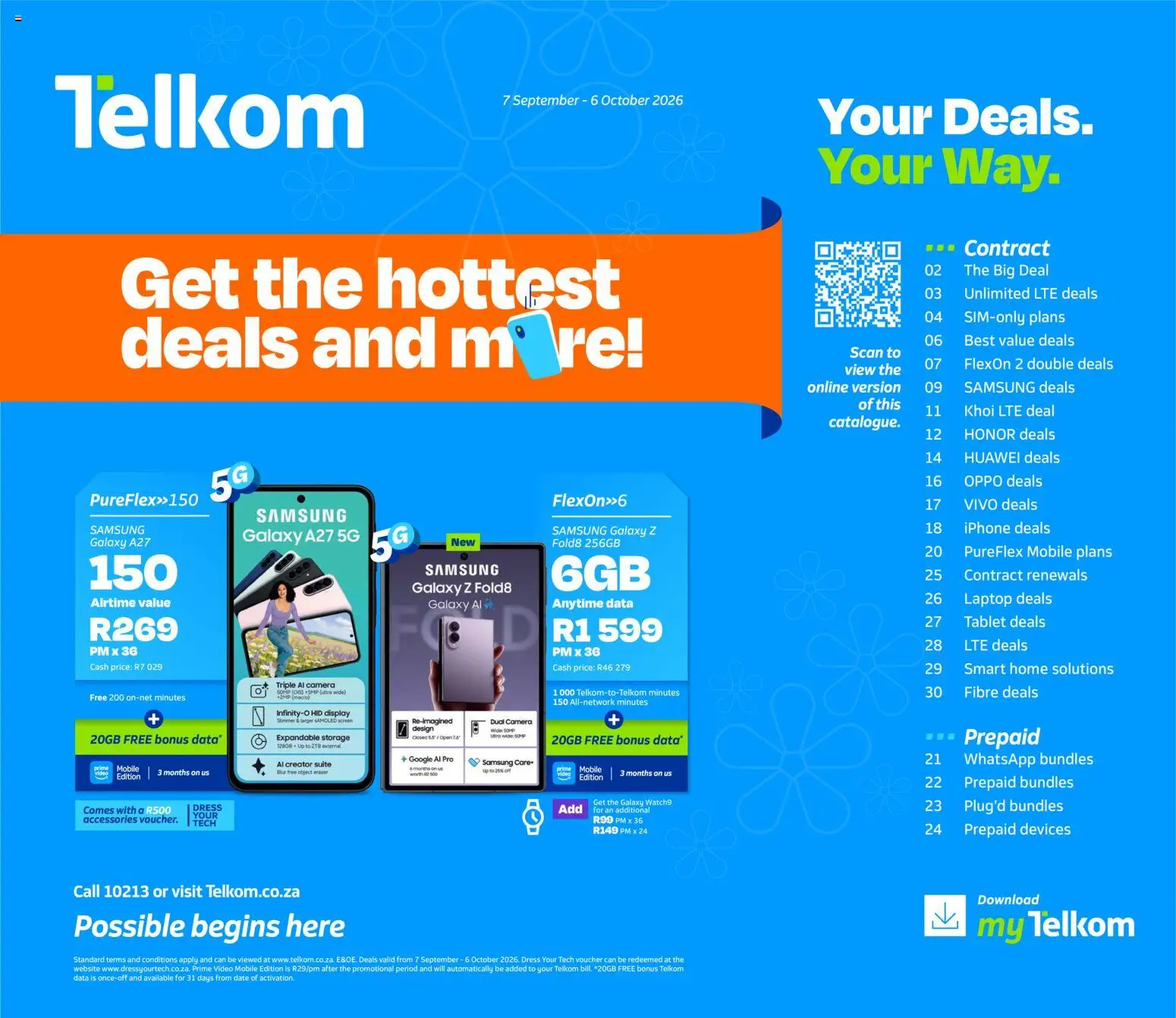 New Telkom catalogue – valid from 07/09/2026 | Page: 1 | Products: Dress, Tablet, Camera, Laptop