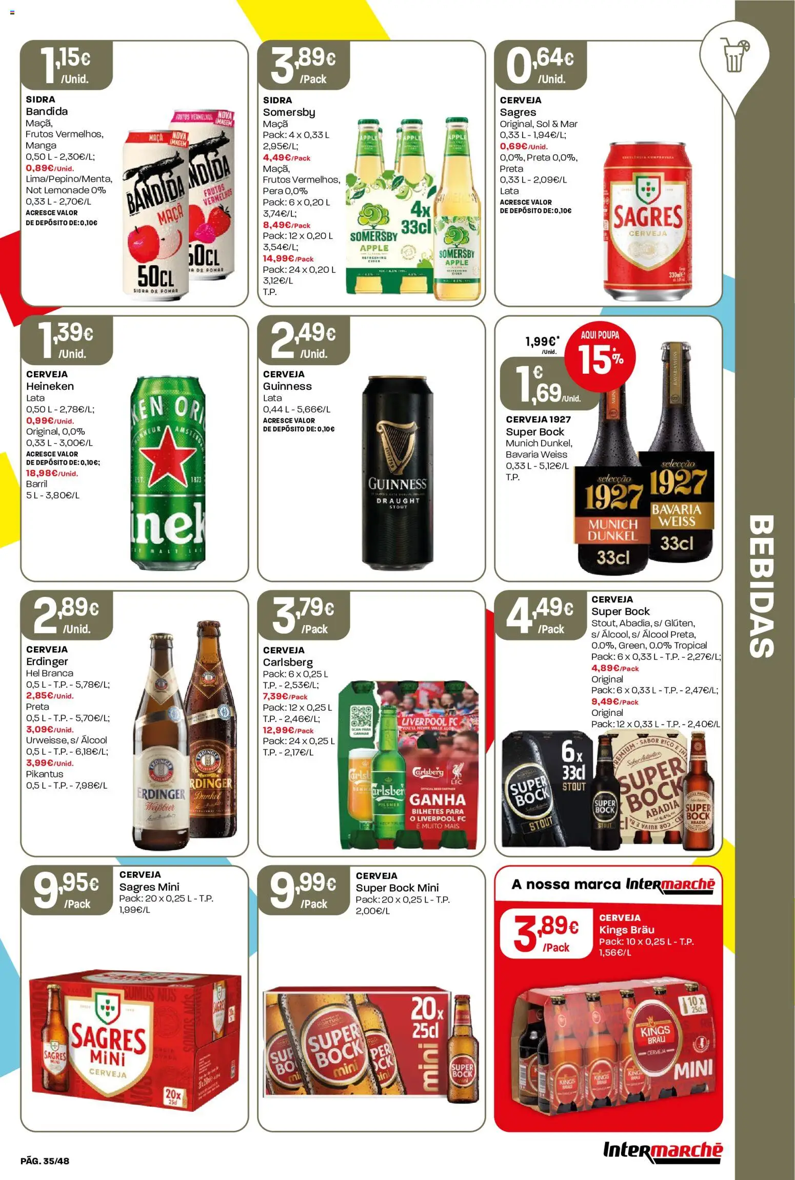 Intermarché folheto │ válido de 08/10/2026 | Página: 35 | Produtos: Manga, Bebidas, Cerveja Heineken, Maça