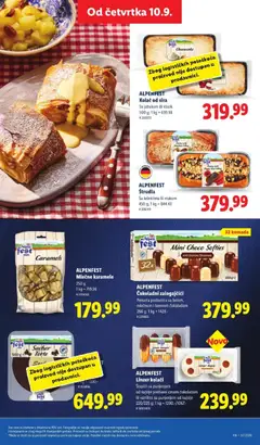 ALPENFEST Štrudla, Sa lešnicima ili makom - pregled Lidl kataloga - važi od 10.09.2026 | Strana: 51 | Proizvode: Kolač, Štrudla, Cheesecake, Kajsije