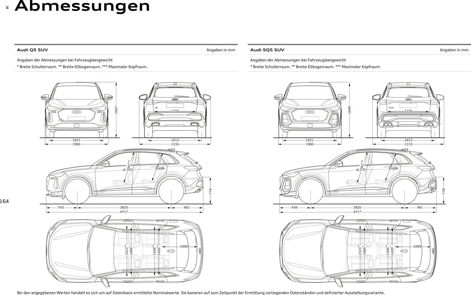 Audi Q5 – gültig ab 01.10.2026 | Seite: 164