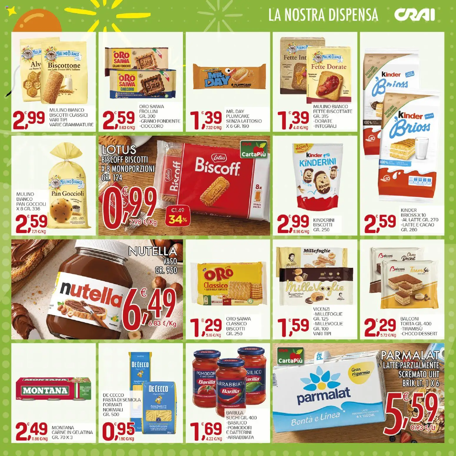 Volantino CRAI del 15/10/2026 | Pagina: 12 | Prodotti: Biscotti, De Cecco, Tiramisù, Cacao