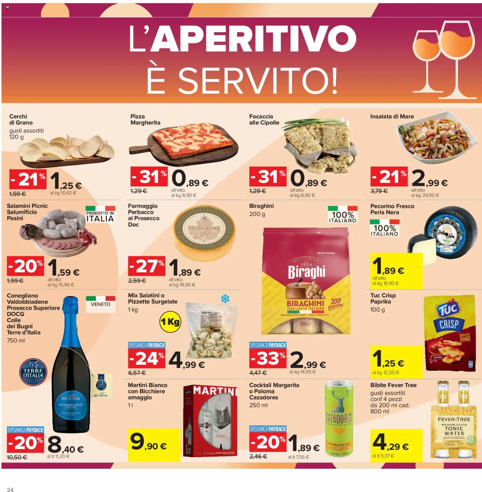Volantino Carrefour del 06/08/2026 | Pagina: 24 | Prodotti: Insalata, Formaggio, Bibite, Pecorino