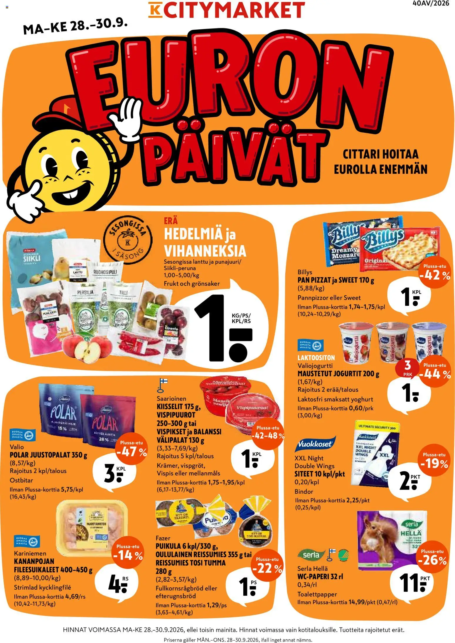 K-Citymarket tarjoukset – voimassa 28/09/2026 alkaen | Sivu: 1