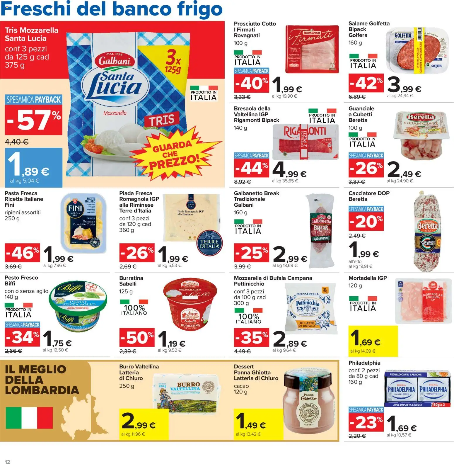 Volantino Carrefour del 13/07/2026 | Pagina: 12 | Prodotti: Bresaola, Panna, Latte, Aglio