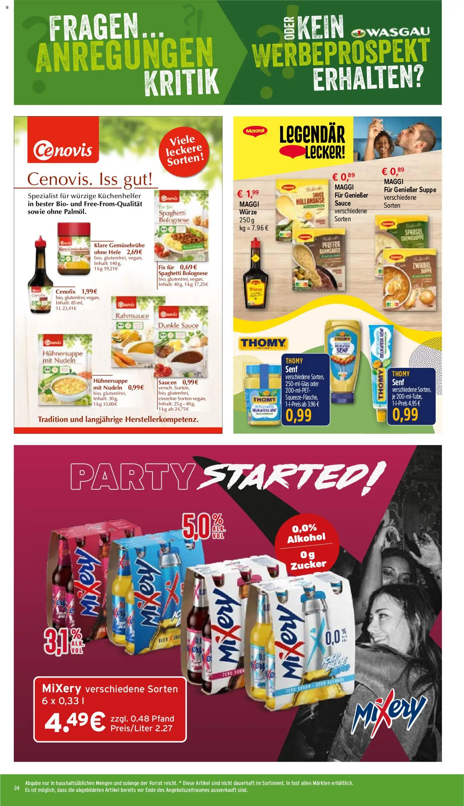 Wasgau Prospekt – gültig ab 31.08.2026 | Seite: 24 | Produkte: Maggi, Spaghetti, Alkohol, Nudeln