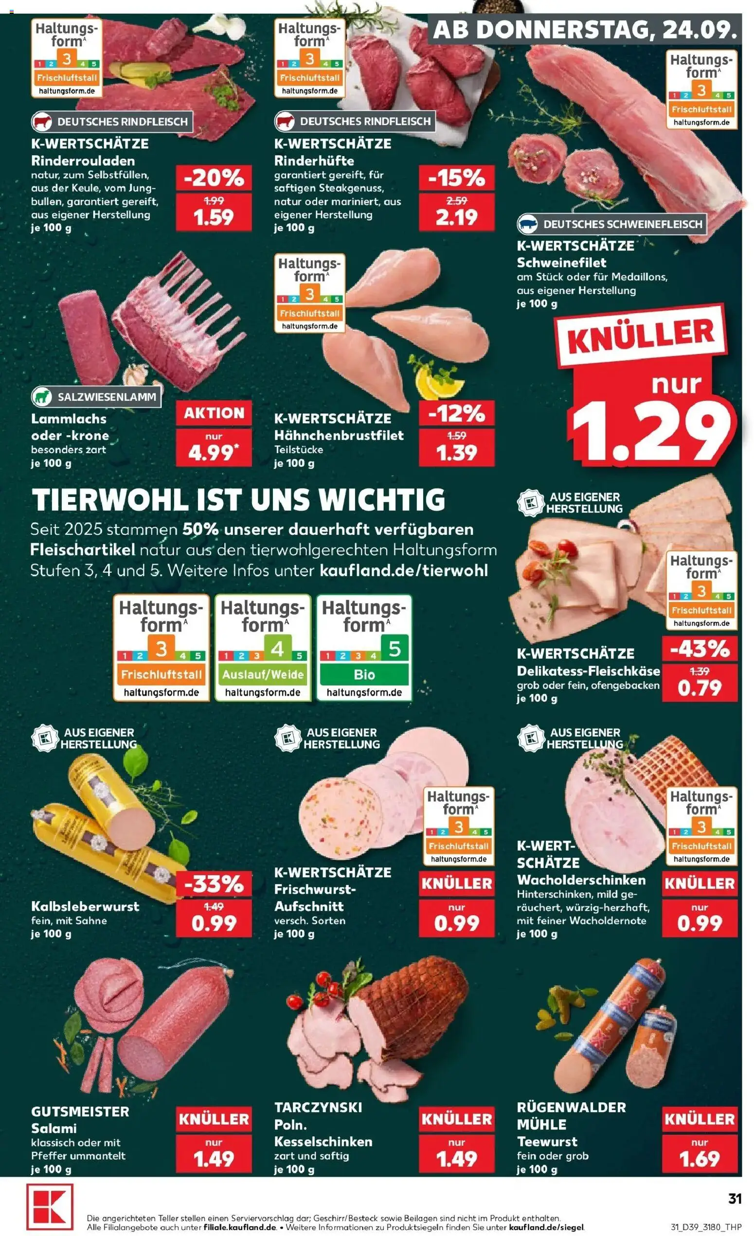 Prospekt Kaufland ab 21.09.2026 » Angebote Online zum Blättern | Seite: 42 | Produkte: Beilagen, Mühle, Schweinefleisch, Sahne