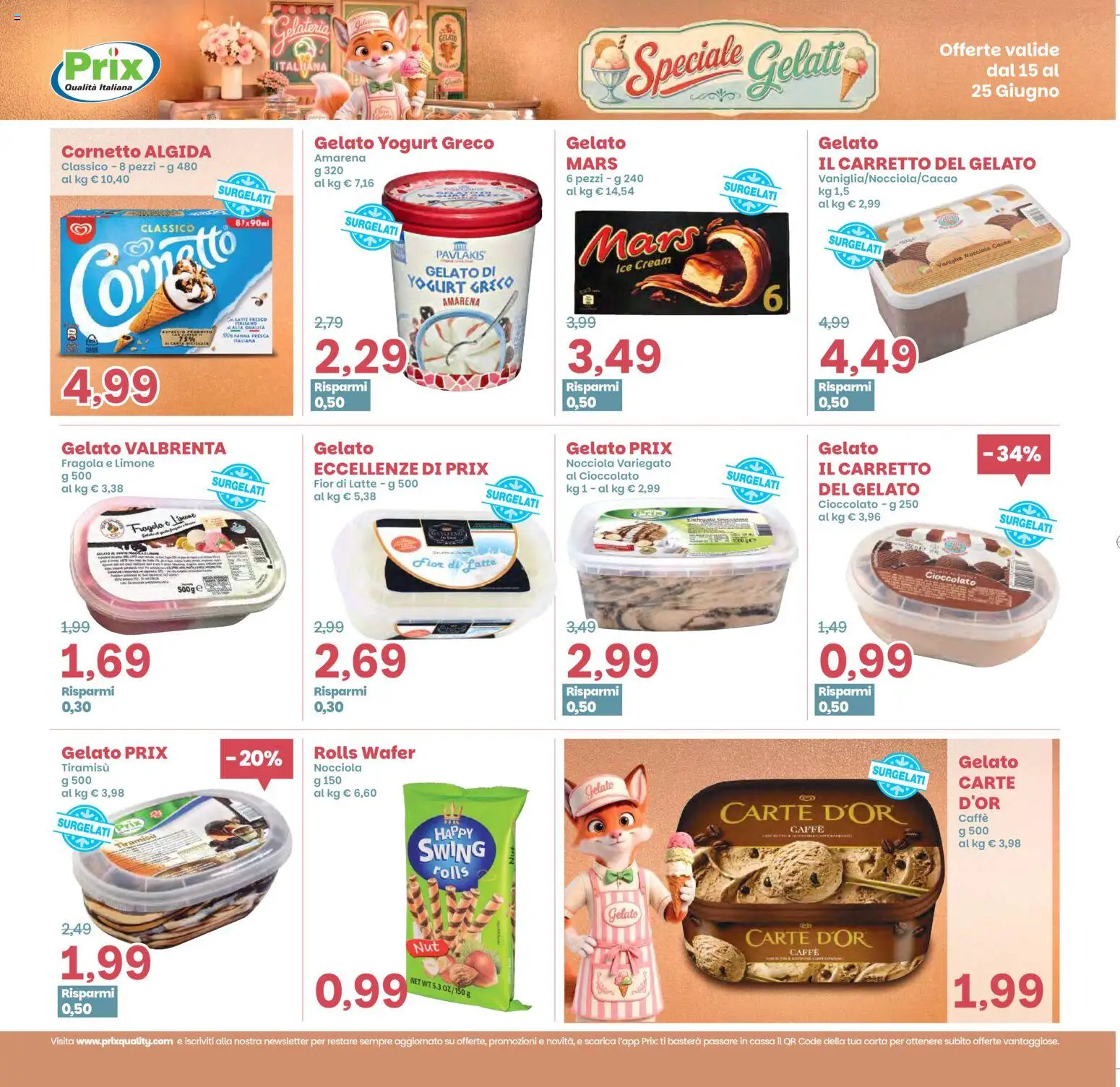 Volantino Prix del 15.06.2026 | Pagina: 15 | Prodotti: Caffè, Cioccolato, Cornetto, Cacao